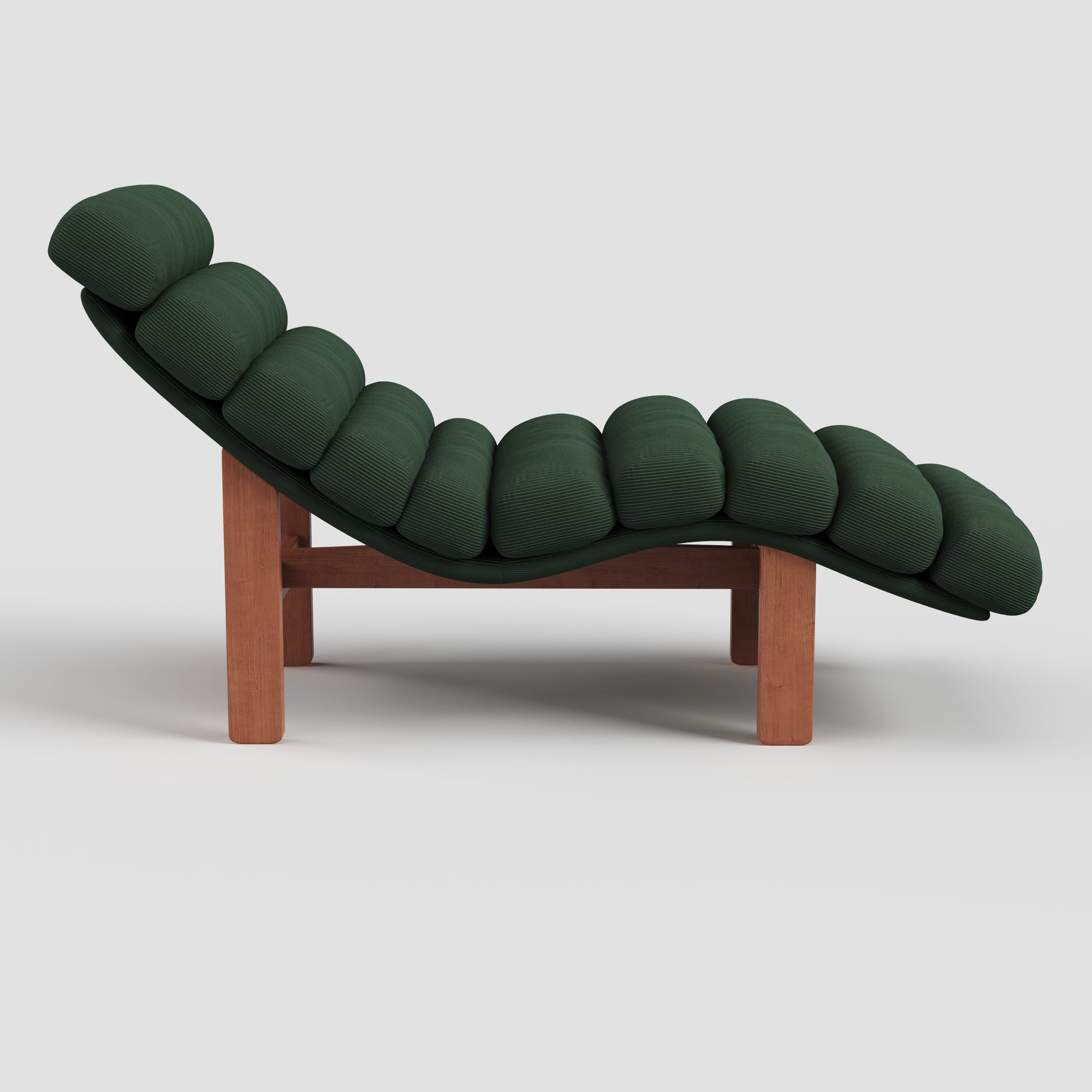 Cottonfy Modern Ergonomic Corduroy Chaise Lounge with Natural Wooden Frame Living and Home 