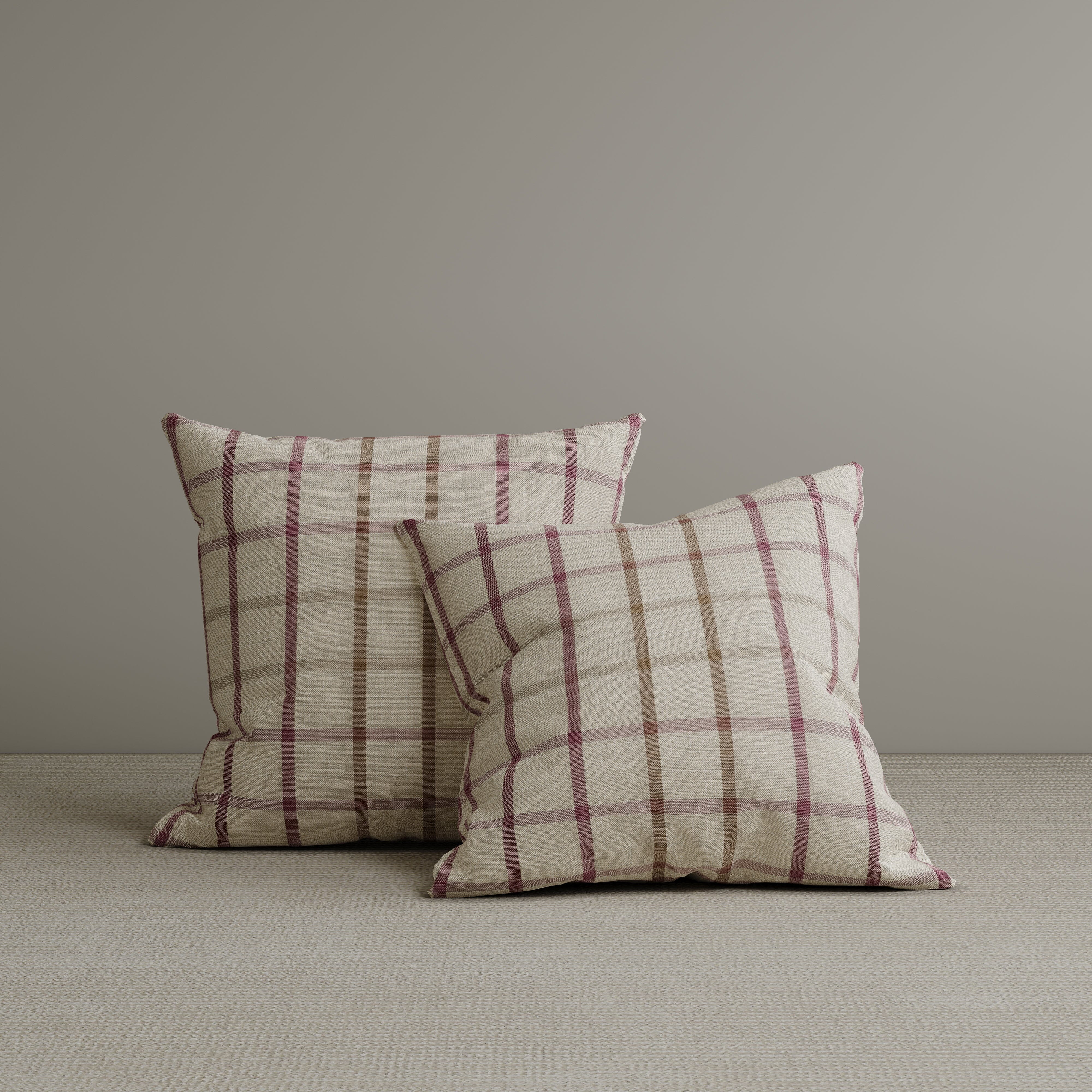 Cottonfy Square Exclusive Design Cushion in Red Checkered Cotton Linen, 45*45CM Living and Home 2 PCS 