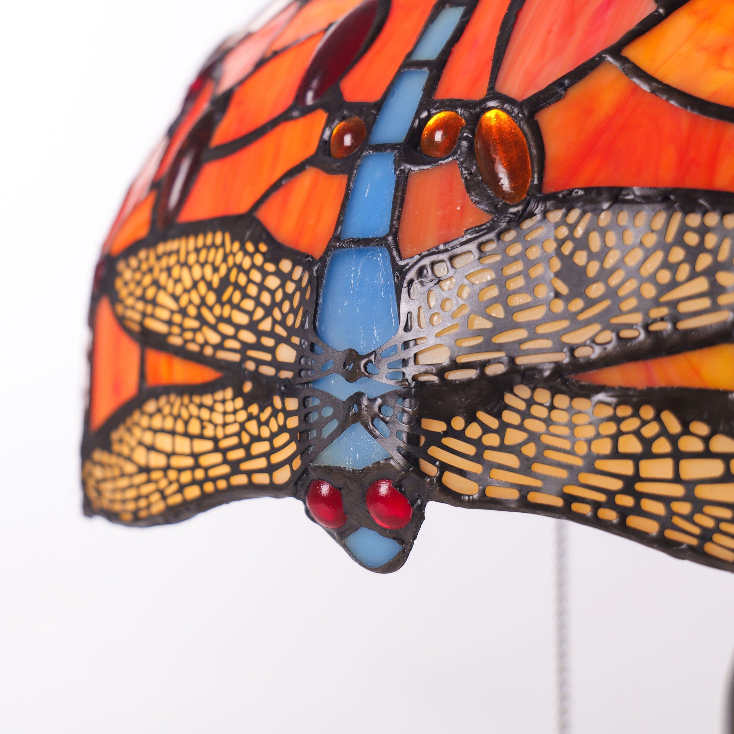 Lightsin Tiffany Table Lamp | Handcrafted Stained Glass Dragonfly Series Blue Dragonfly Lightsin UK 