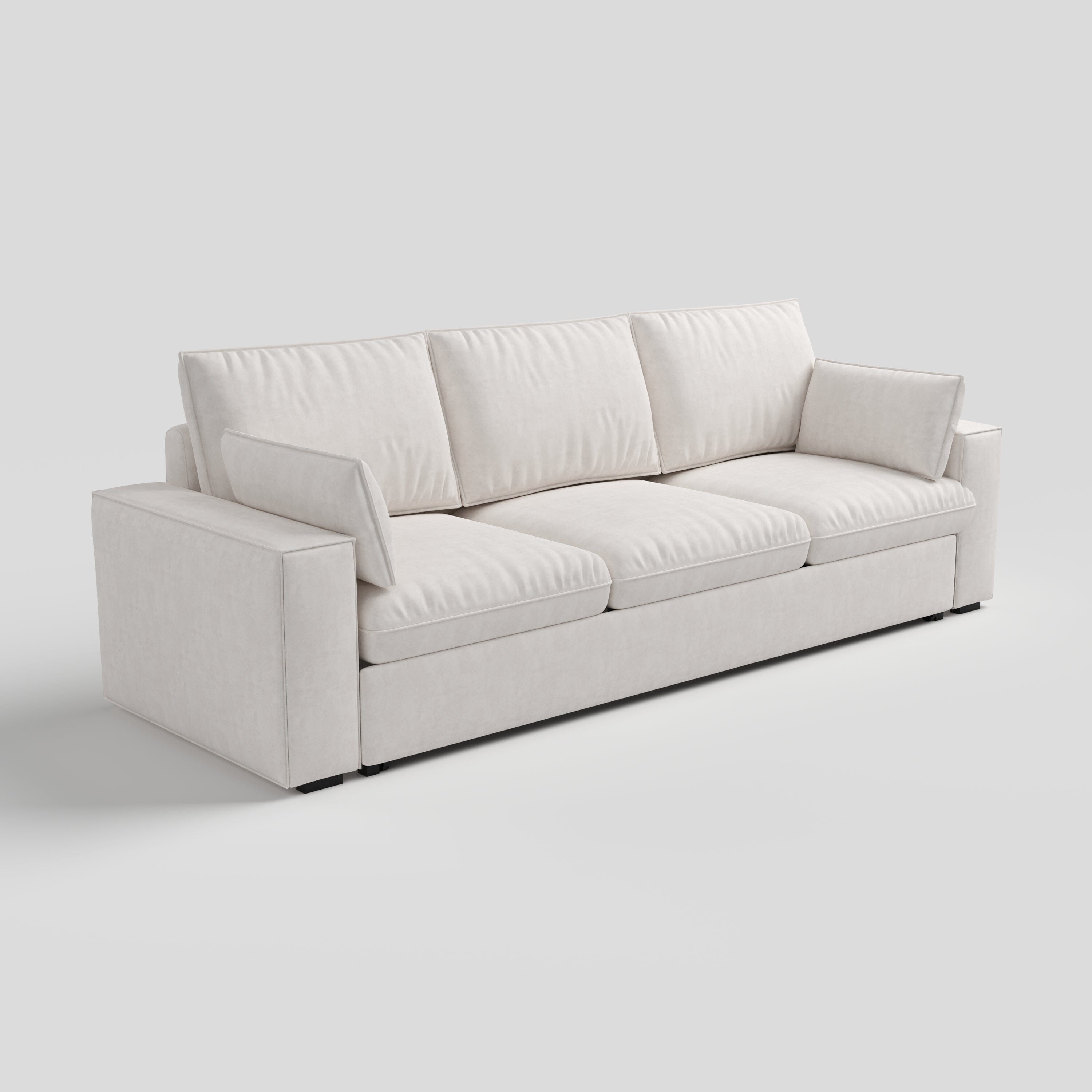 Cottonfy Creamy Tofu Block Pullout Sofa Bed with Storage Cottonfy UK 