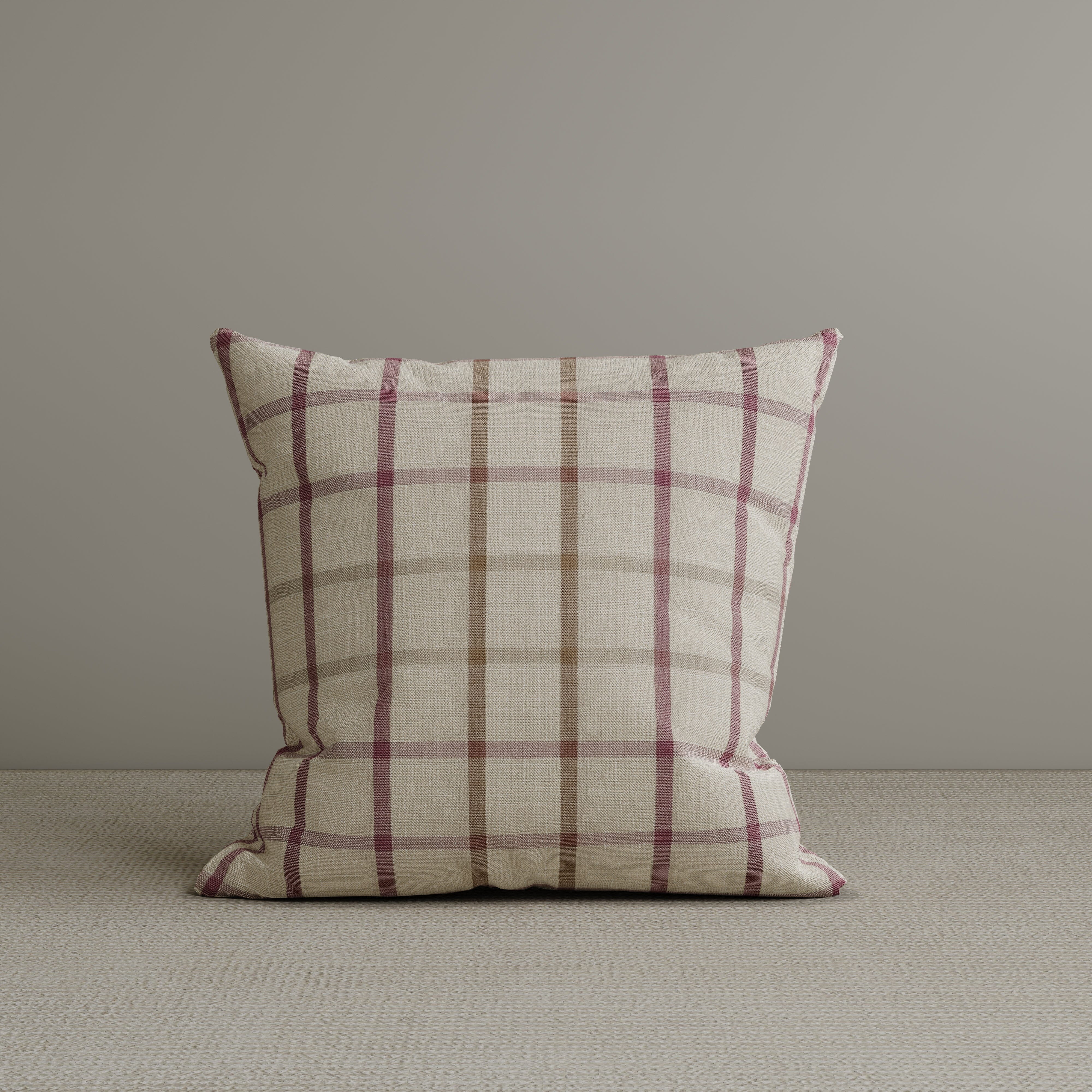 Cottonfy Square Exclusive Design Cushion in Red Checkered Cotton Linen, 45*45CM Living and Home 1 PC 