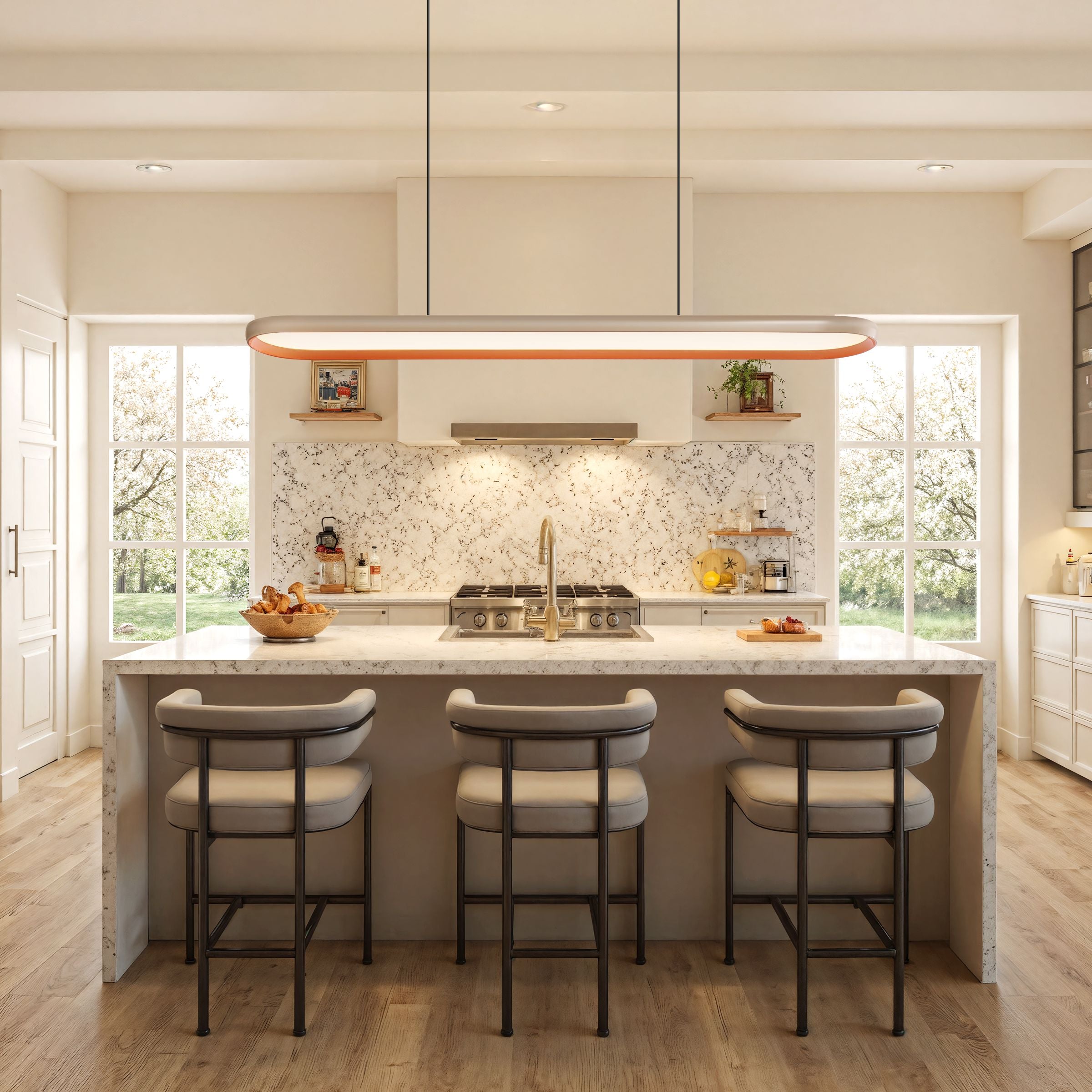 Lightsin Dimmable LED Pendant Light Oval Ceiling Light UK Lightsin UK 