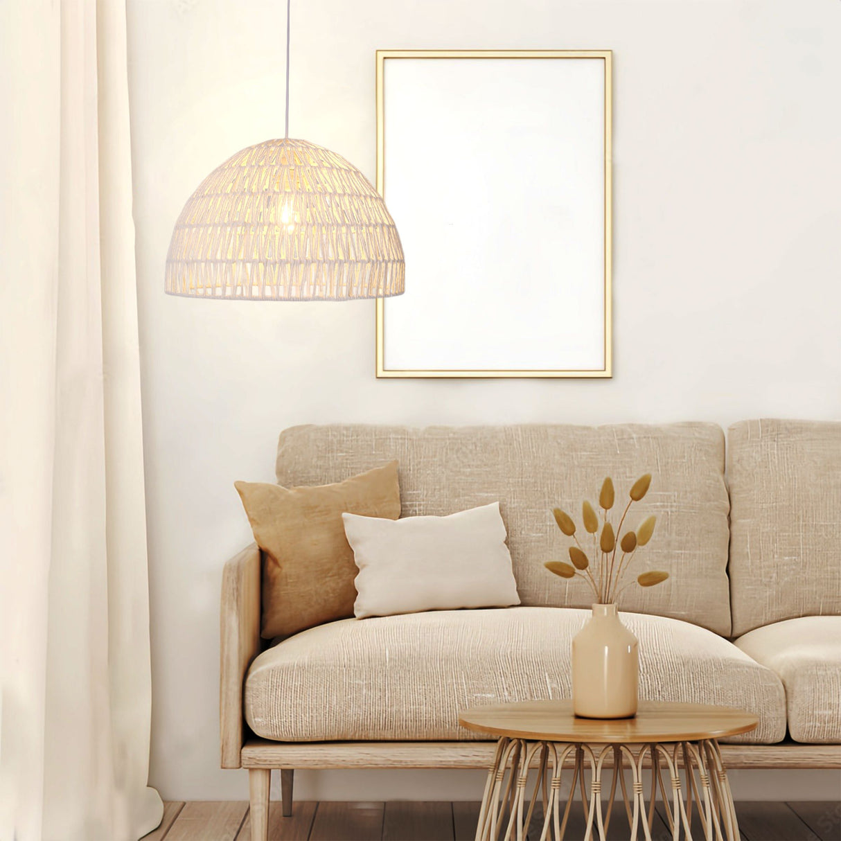 Lightsin Eco-Friendly White Handwoven Paper Rope Pendant Light Lightsin UK 