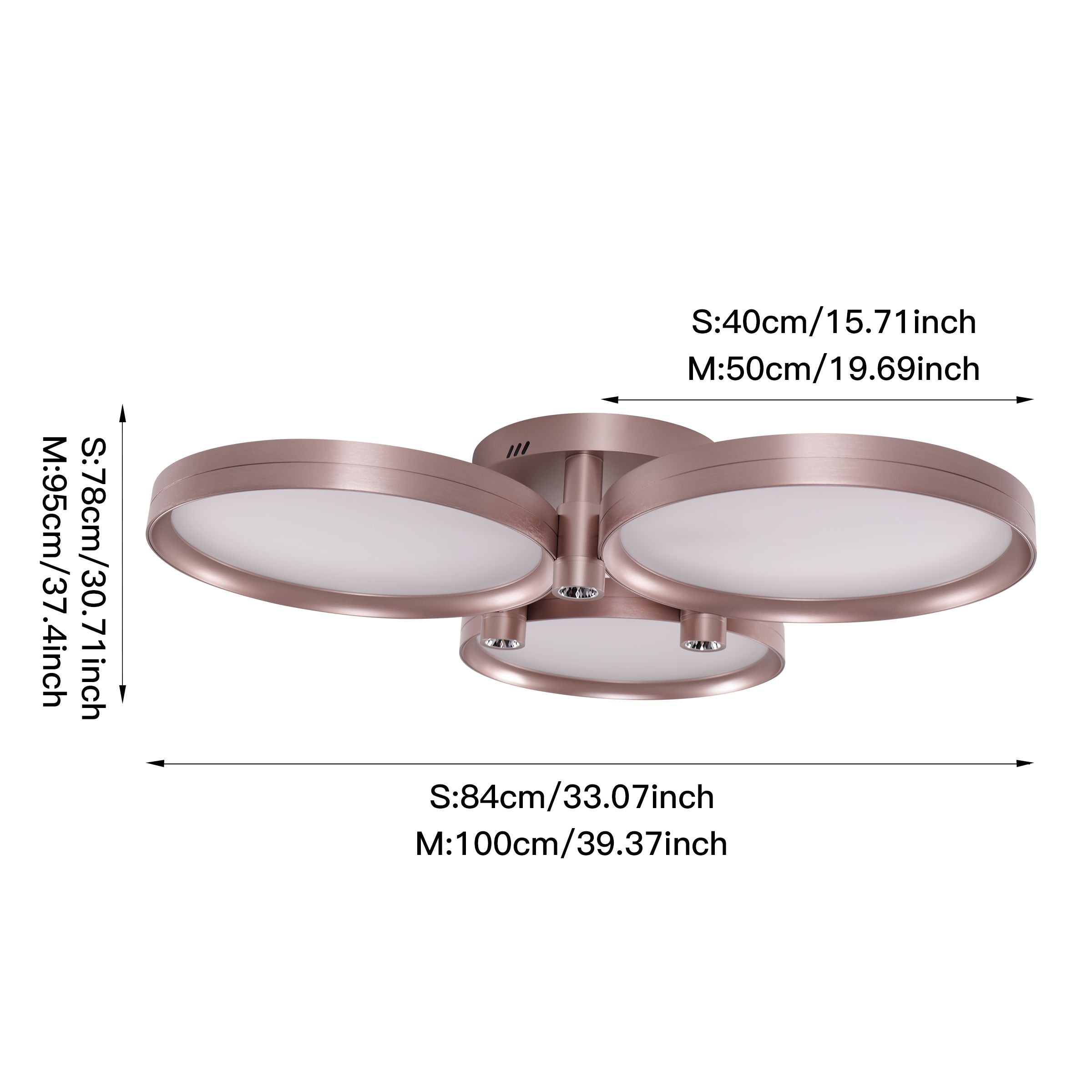 Lightsin Modern Three-Disk Silver/Gold Full Spectrum Ceiling Light Lightsin UK 