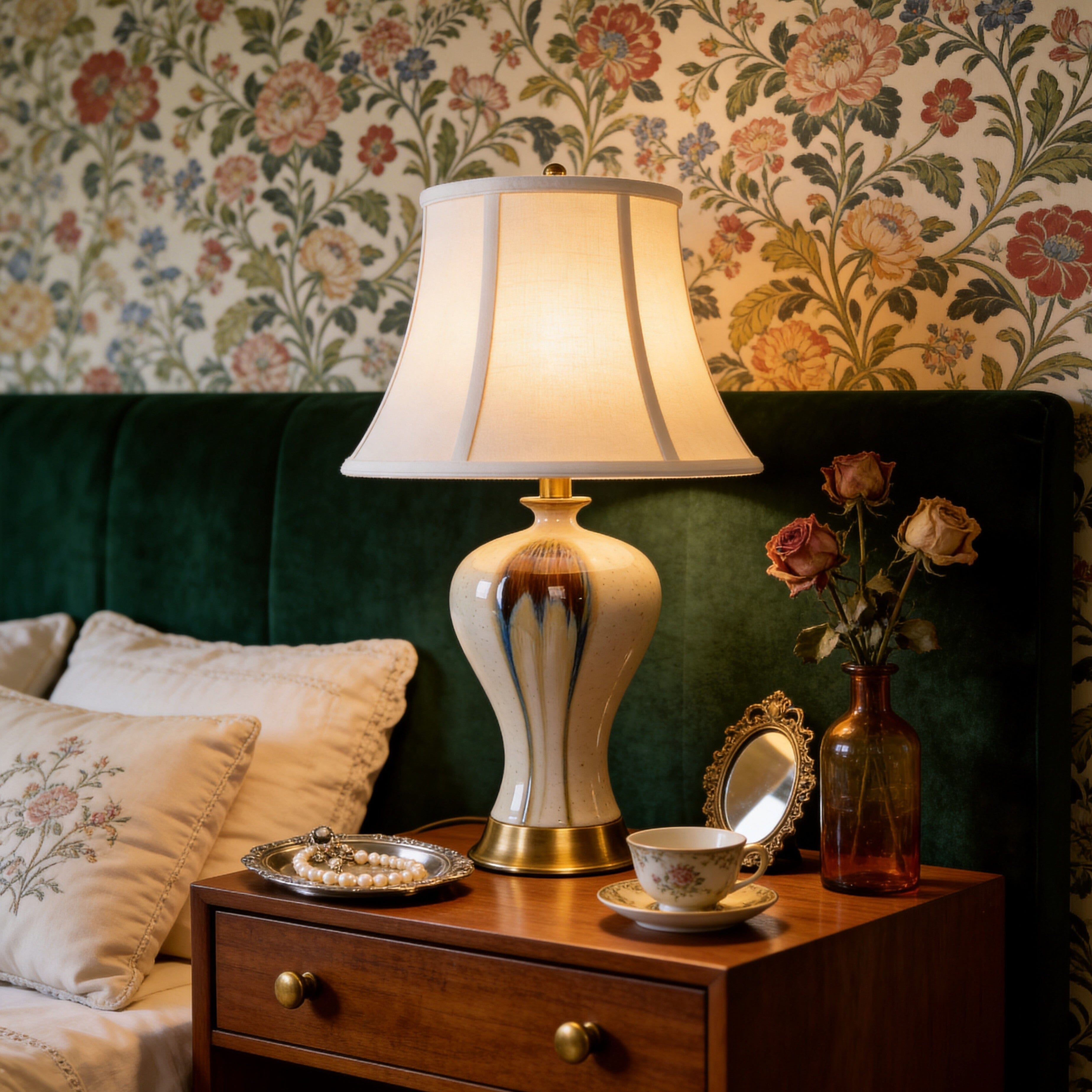 Lightsin Hand-Glazed ‘Earth & Gold’ Ceramic Table Lamp - A Unique Artisan Masterpiece Lightsin UK 