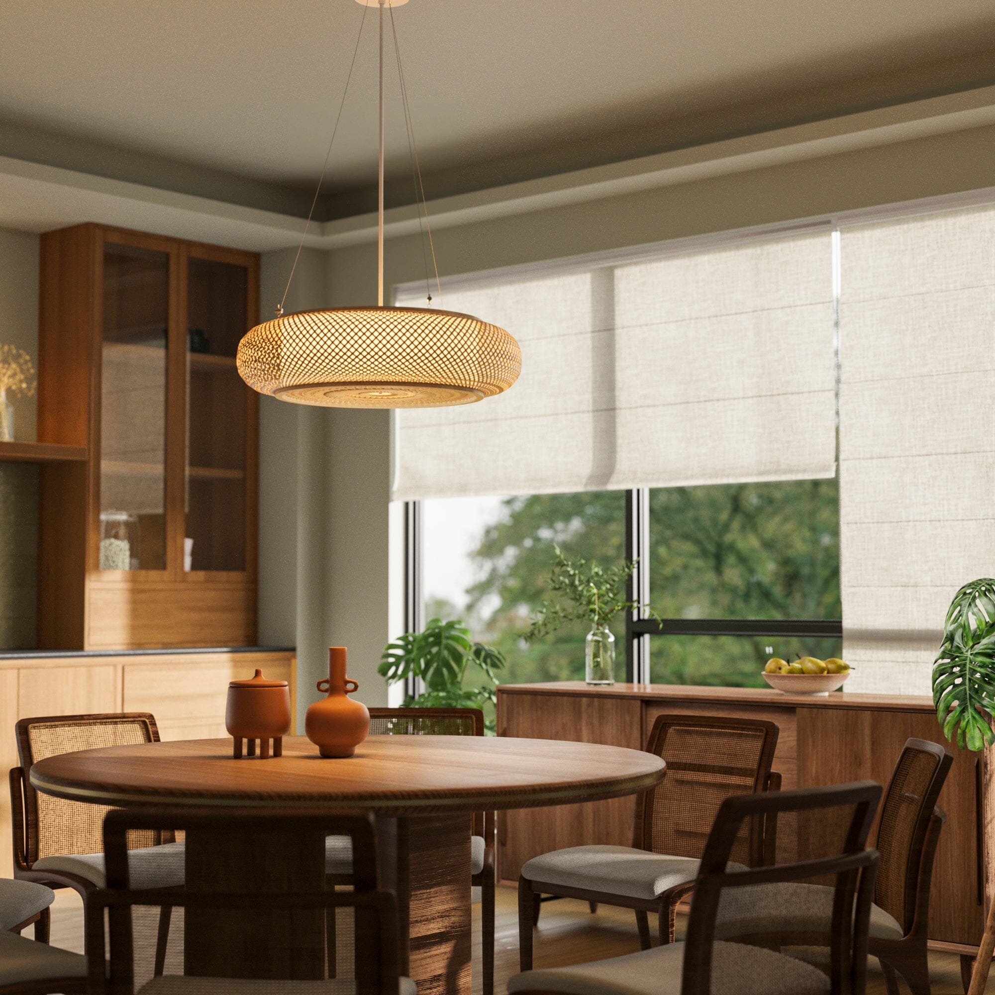 Lightsin Lutta-Handwoven Bamboo Pendant Light for Kitchen Island or Living Room Lightsin UK 