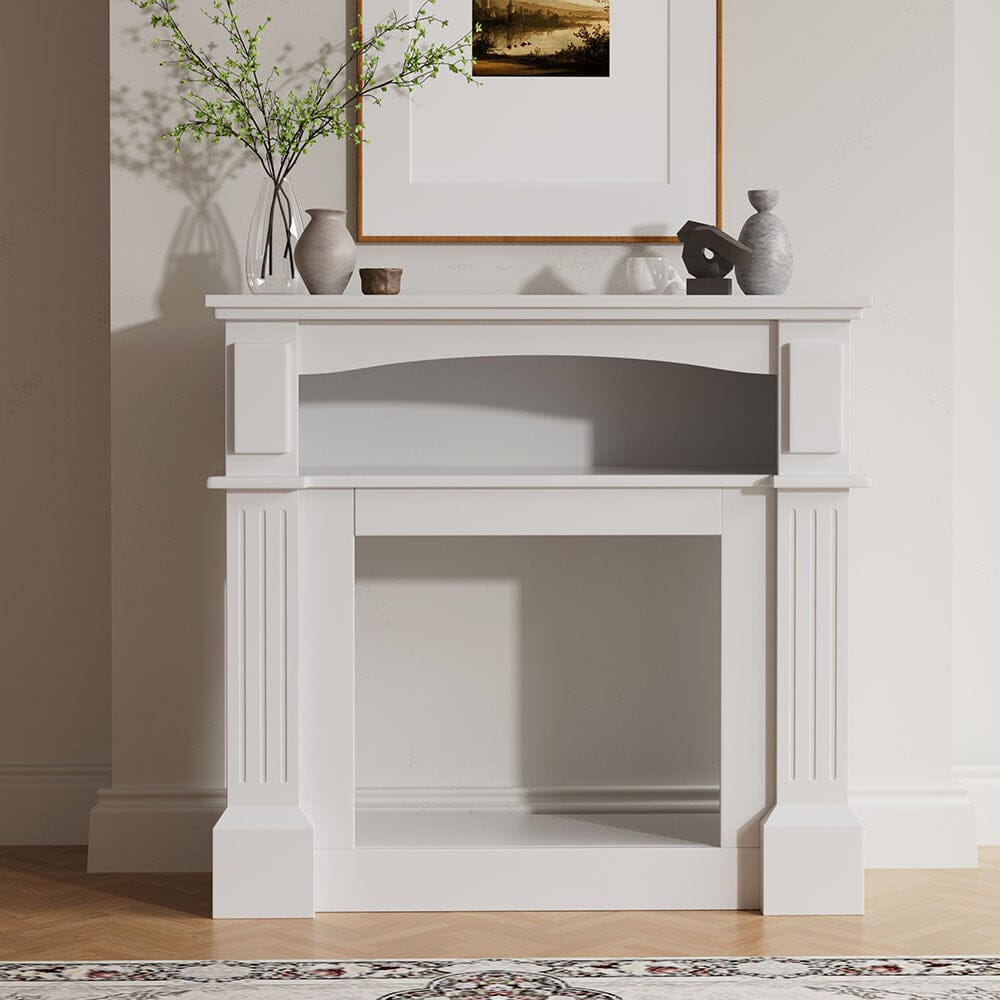 Wood Grain Fireplace Cabinet with 18inch Electric Fire | Touchscreen-enabled & remote-controlled Living and Home 