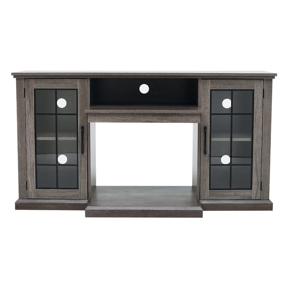 Smallbee Panoramic Glass Fireplace TV Stand with Storage Cabinets, Customizable Flames & Remote Control Smallbee UK 
