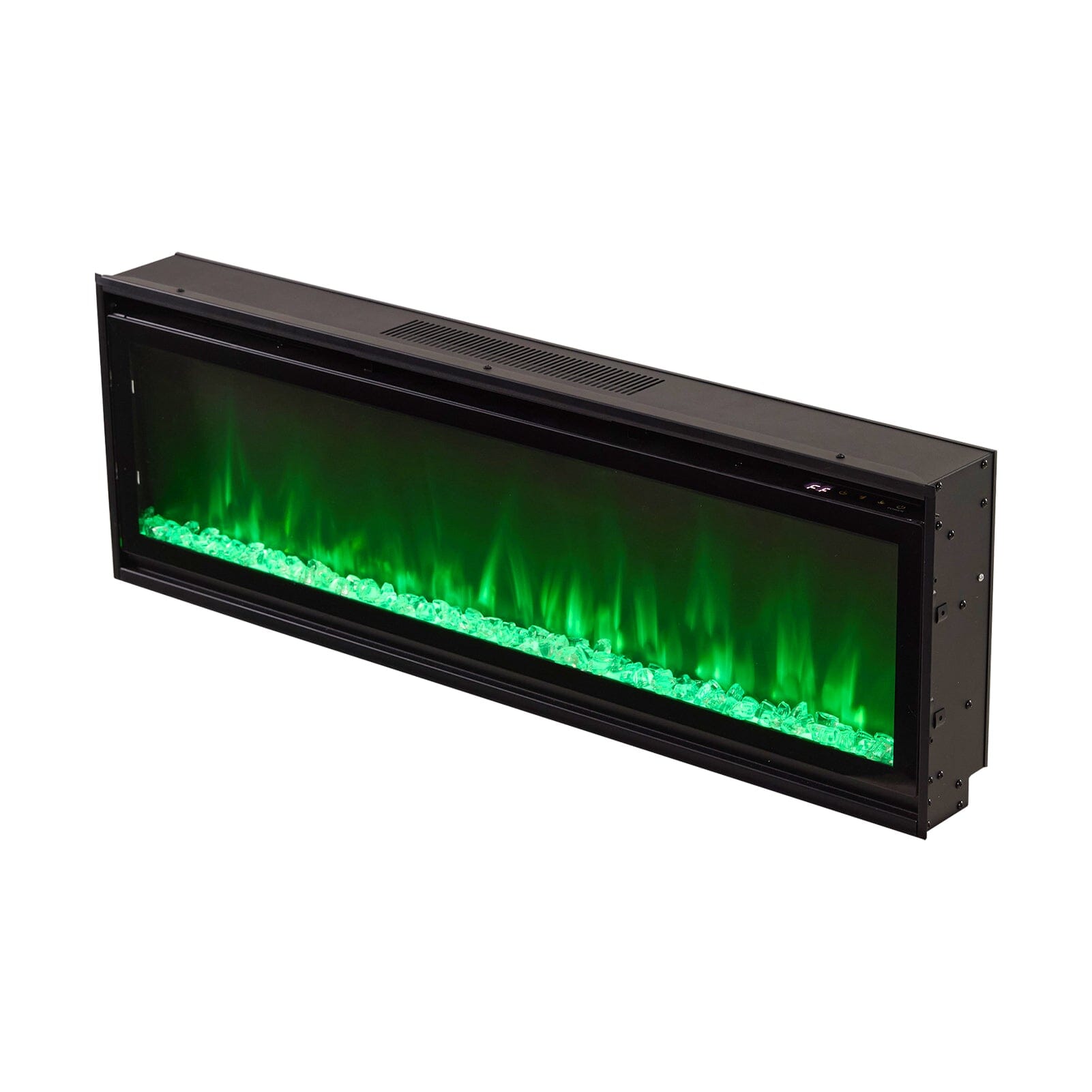 40/50/60inch Black Wall Mounted & Recessed Electric Fireplace with Adjustable Flame & Brightness Living and Home 
