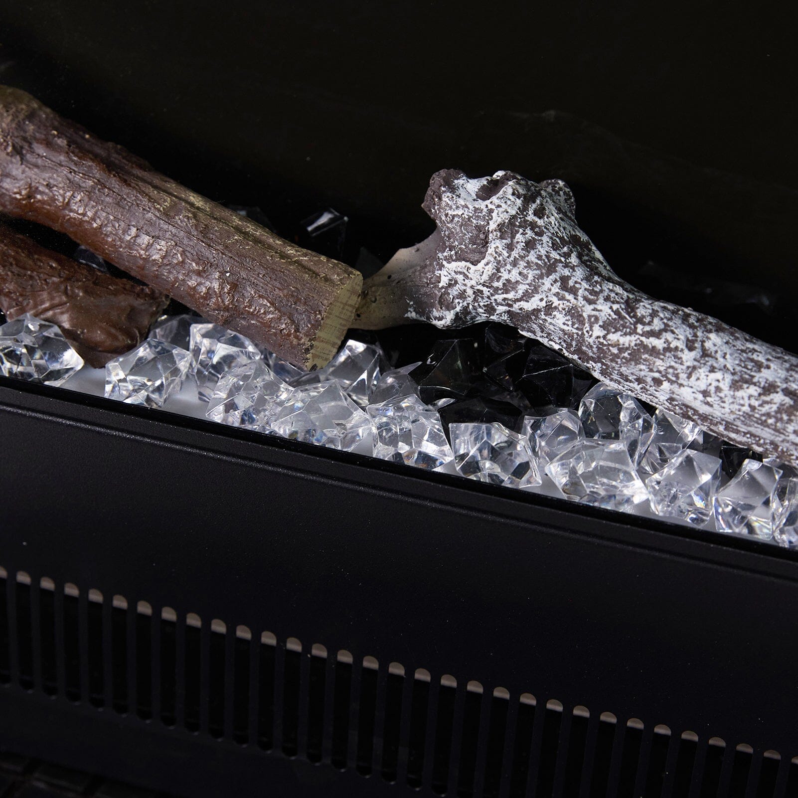 46/60inch L-Shaped Electric Fireplace – WiFi Control, LED Display, Resin Logs & Crystal Stones with Heating Living and Home 
