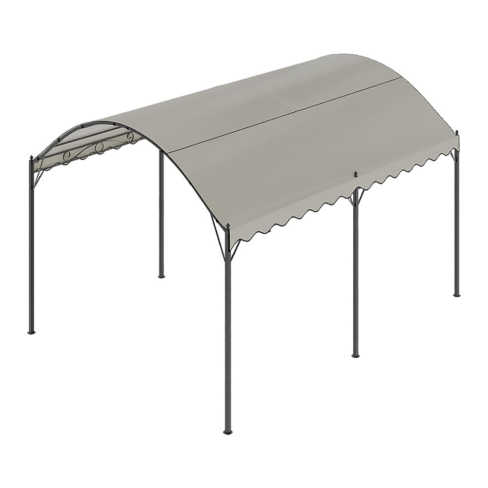 3x3x2.6m/3x4x2.6m Beige Arch Steel Canopy with Ground Pegs Living and Home 