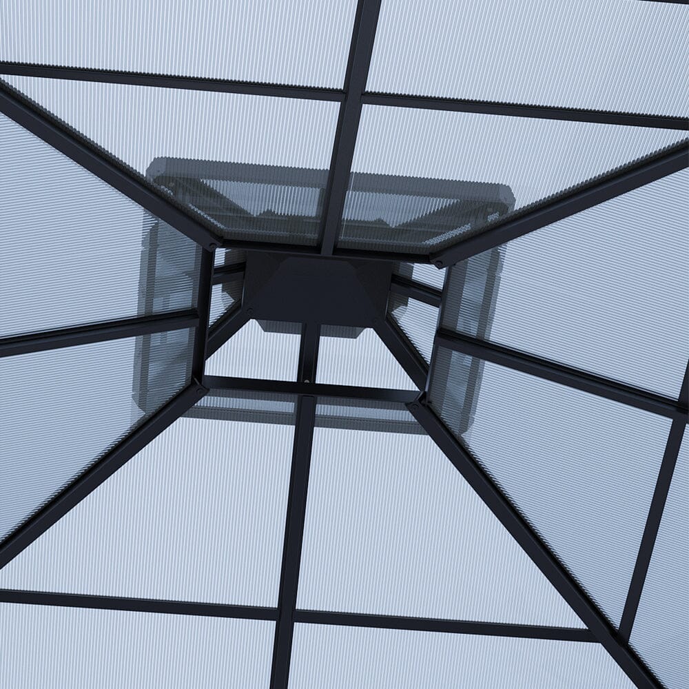 3*3*2.7m Half Iron Half Aluminium Double-top Sun Canopy with Surround Fabric Living and Home 