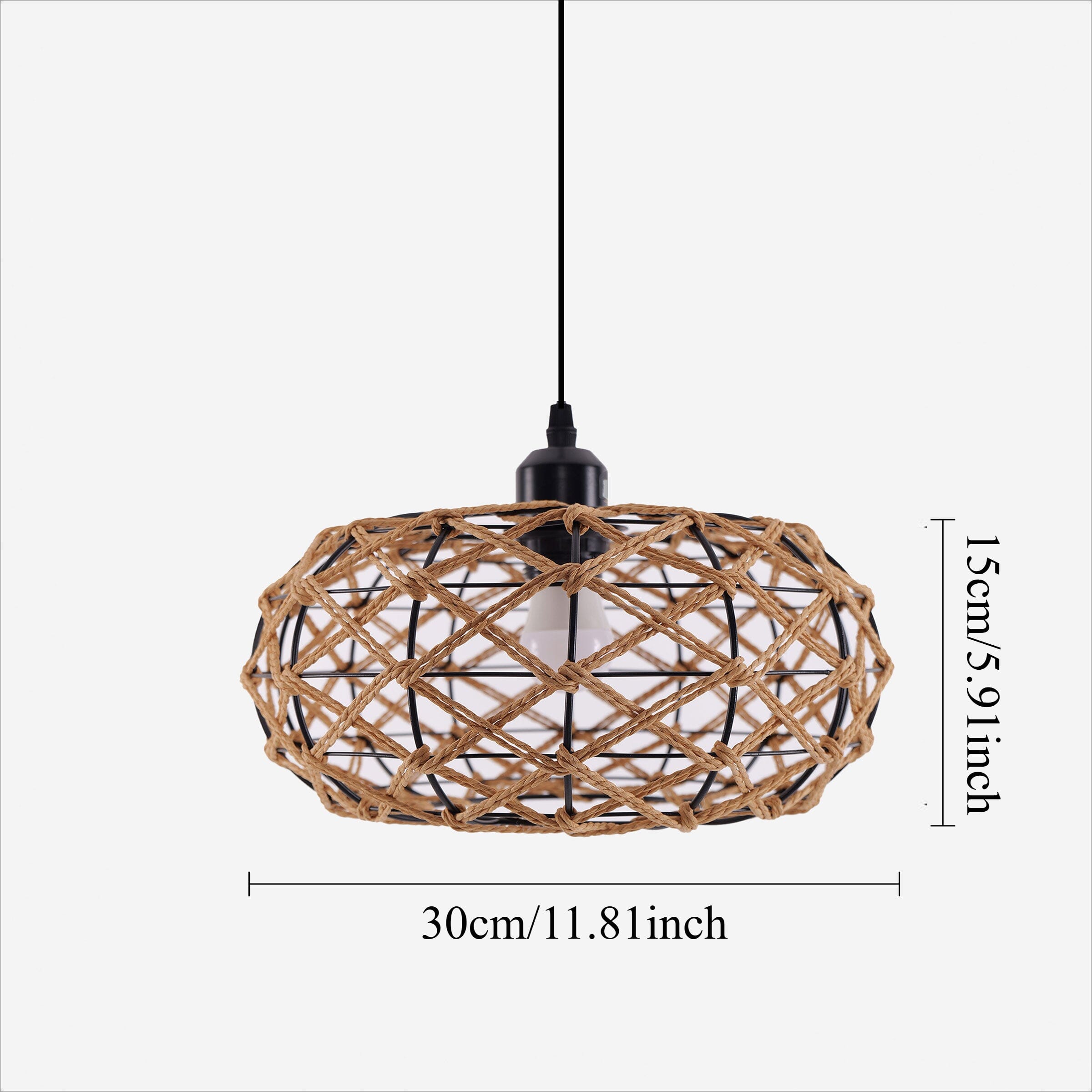 Lightsin Handwoven Rustic Cozy Natural Design Paper Rope Pendant Light Lightsin UK 