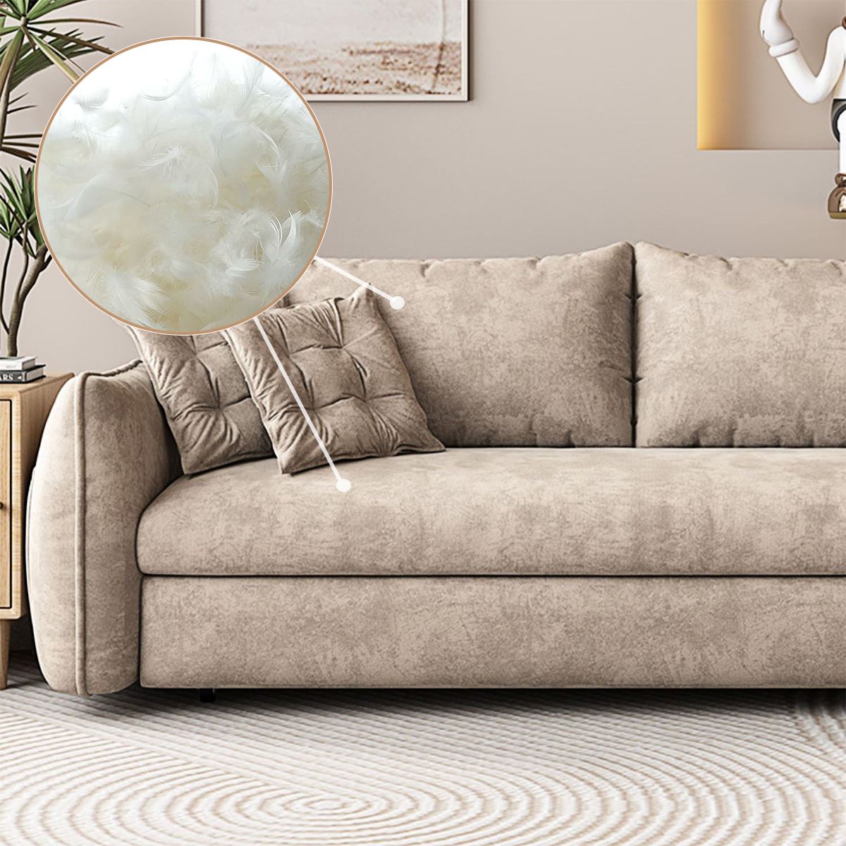Upgrade Adjustable Multifunctional 3 Seater Sofa Bed with Storage Space Living and Home 