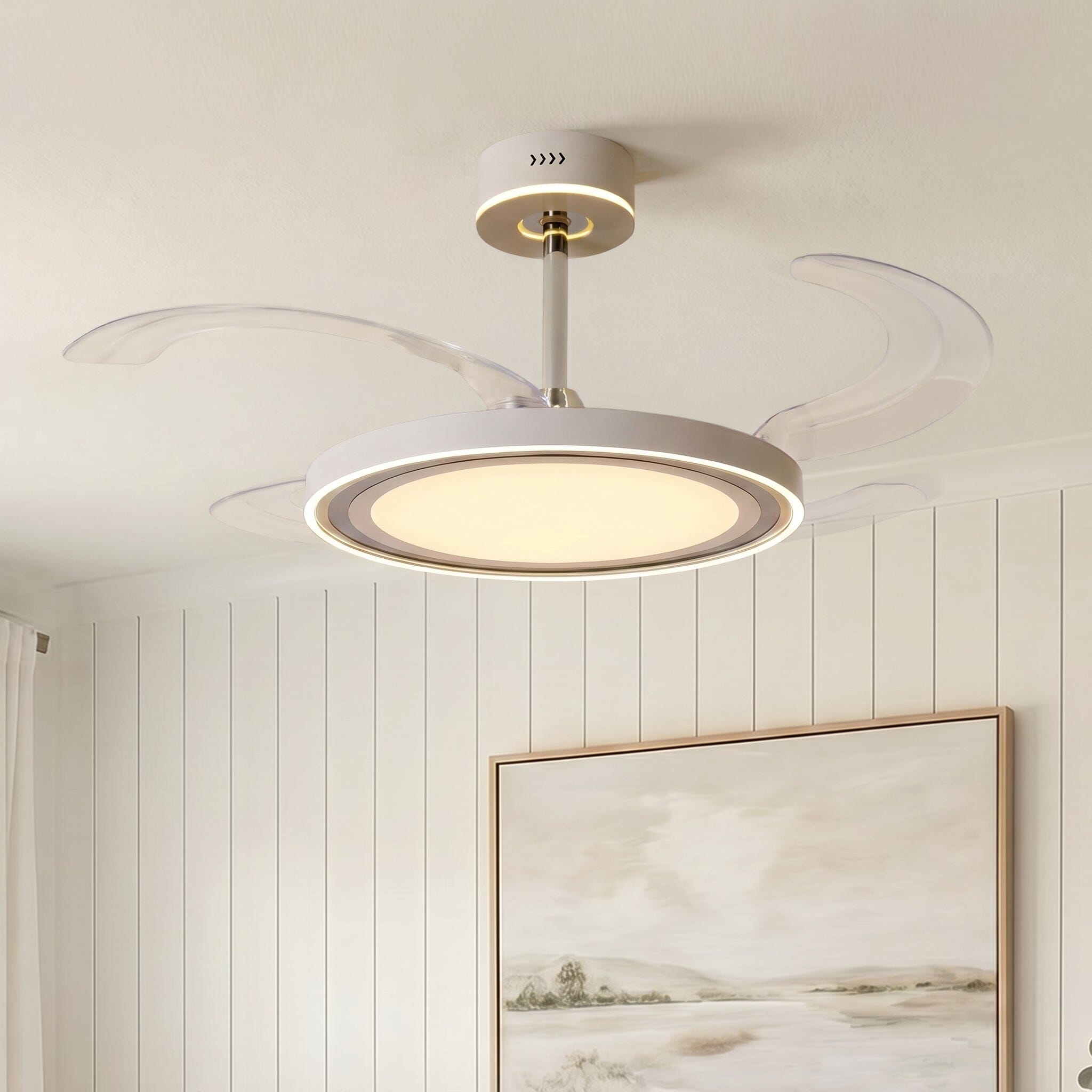 White 48 Inch Reversible LED Ceiling Fan Light with Remote Lightsin UK 
