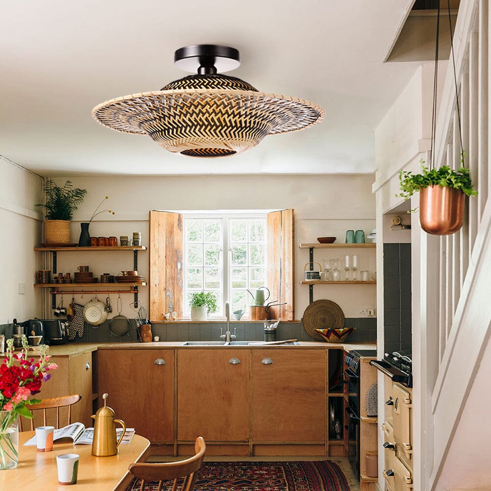 Lightsin Bamboo Radiance Handwoven LED Ceiling Light Lightsin UK 