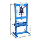 6/12/20Ton Blue Hydraulic Shop Press with Press Plates Workshop Presses Living and Home 