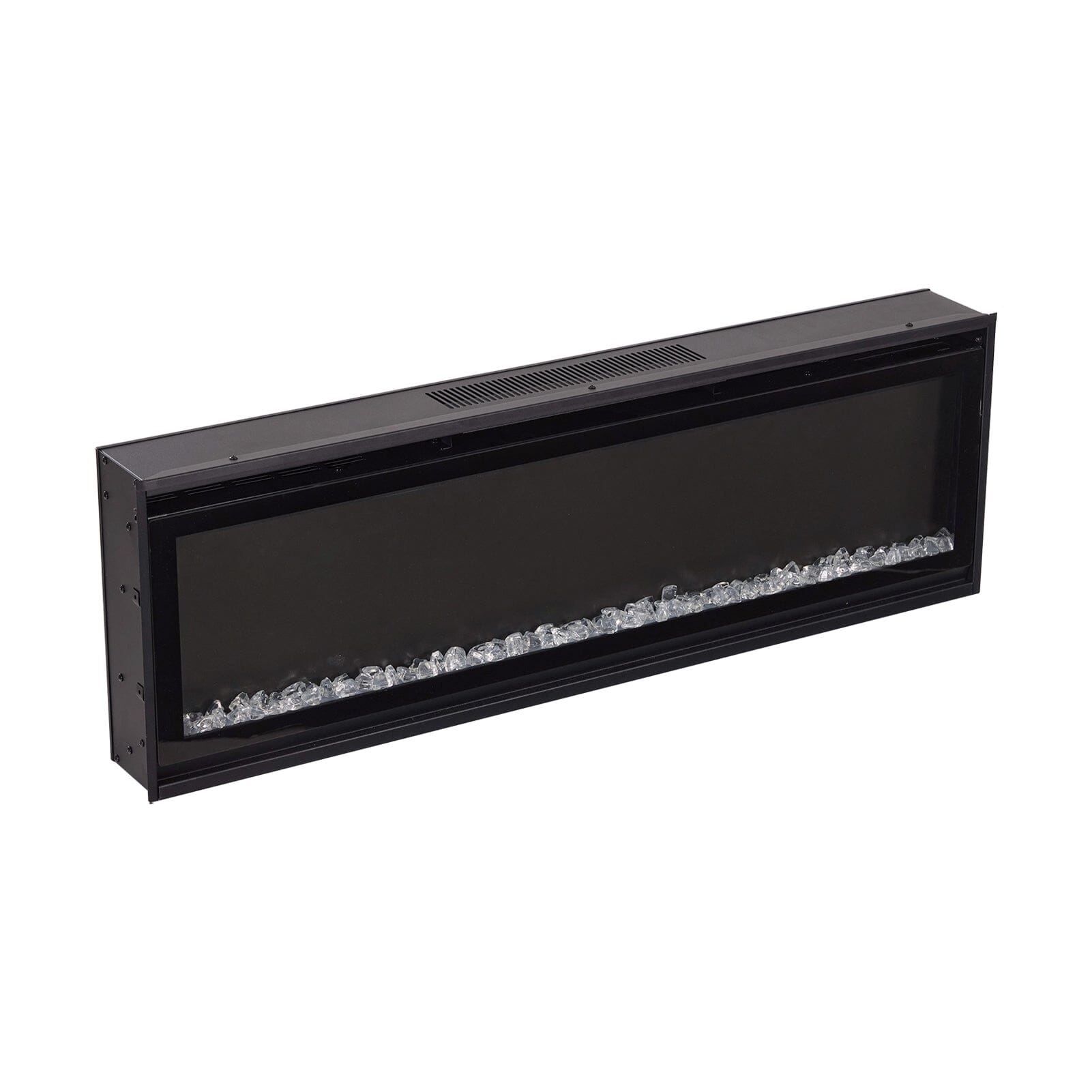 40/50/60inch Black Wall Mounted & Recessed Electric Fireplace with Adjustable Flame & Brightness Living and Home 