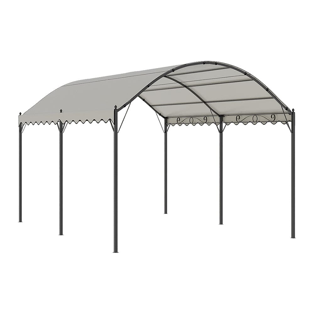 3x3x2.6m/3x4x2.6m Beige Arch Steel Canopy with Ground Pegs Living and Home 