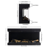 3-Sided Panoramic Smart Electric Fireplace with Customizable Flame & Heating Control Living and Home 