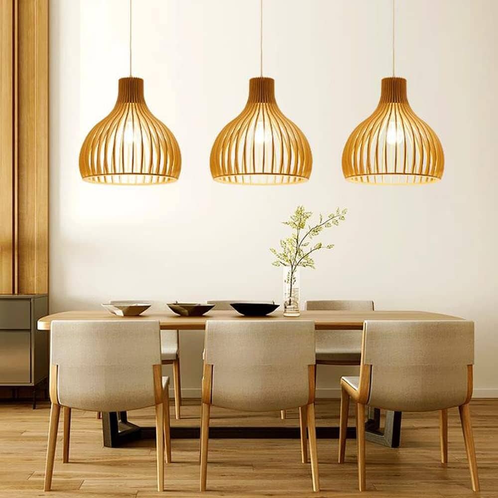 Lightsin Shadome-Nordic Wooden Cage Hanging Pendant Light Lightsin UK 