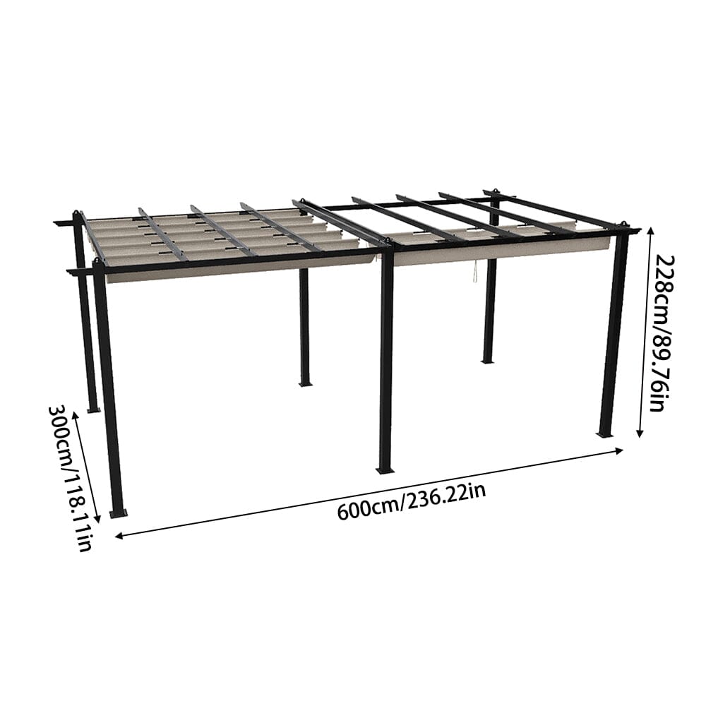 3x3m/3x4m/3x6m/4x4m All-Aluminum Flat Top Tarp Tent -Off-White/Light Grey Living and Home 