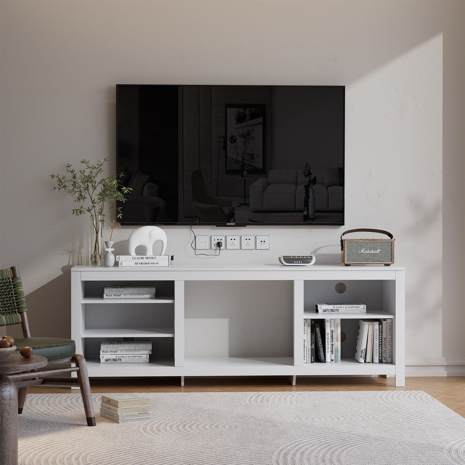 23Inch Electric Fireplace with TV Stand | 12 Flame Colours, Remote Control Living and Home 