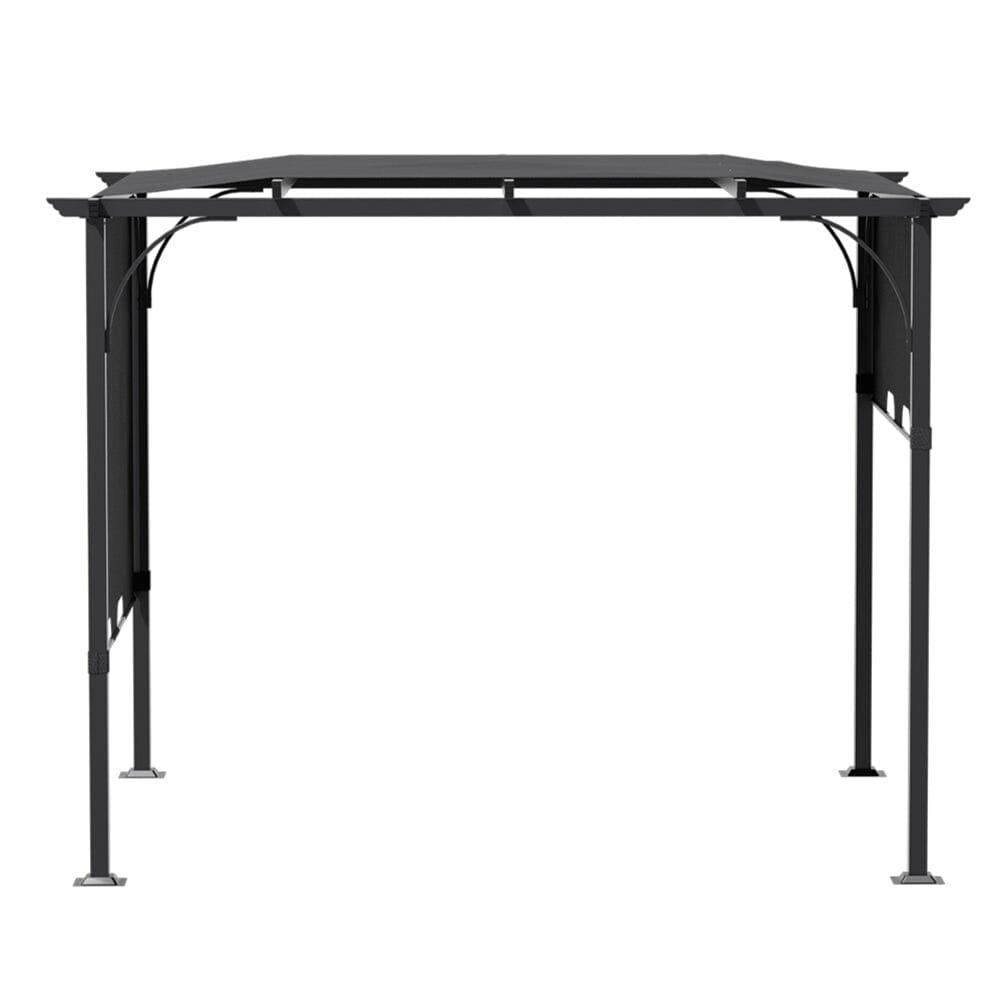 3x3x2.3m/3x4x2.3m Dark Grey Pergola Style Shade Canopy with Adjustable Roof Living and Home 