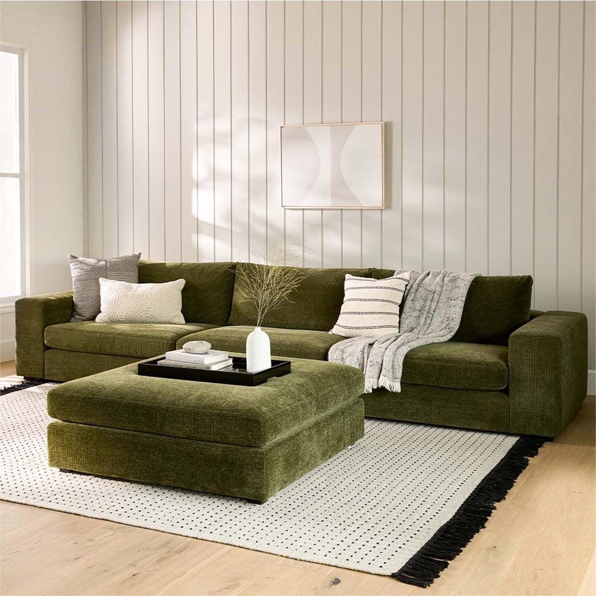 Cottonfy Vintage Corduroy Low Seat Sectional Sofa Living and Home 