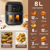 5L White/Black Digital Smart Air Fryer with Visible Window Kitchen Appliances Living and Home 