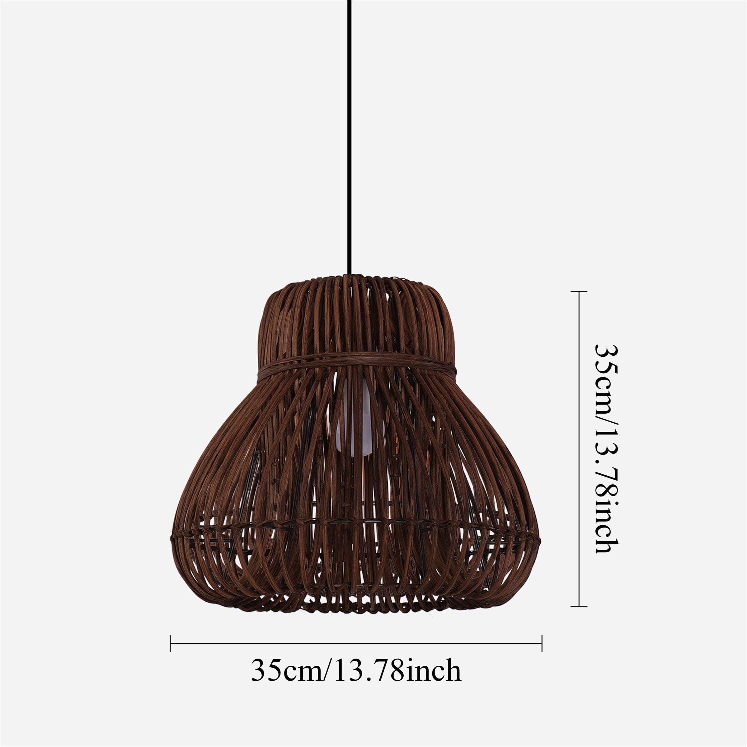 Lightsin Natural Woven Rattan Pendant Light for Rustic Interiors Lightsin UK 