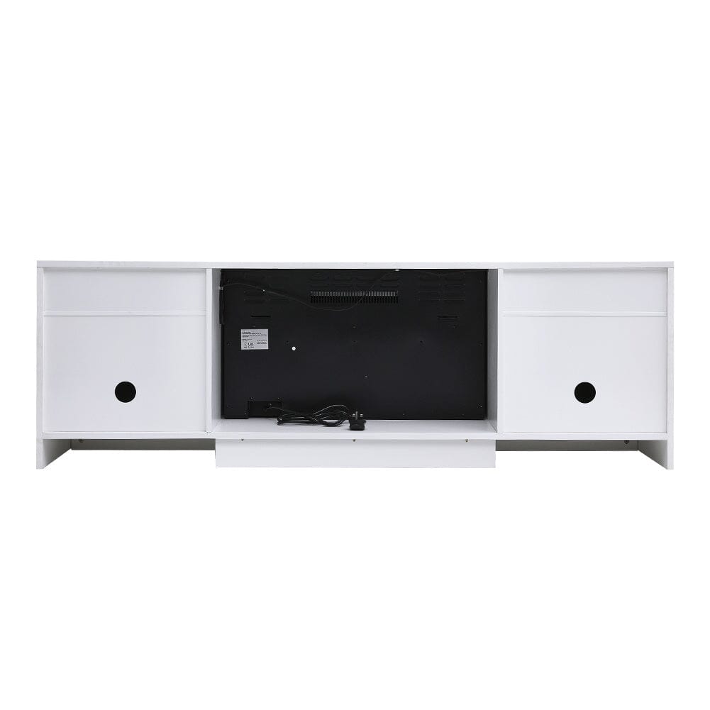 36 Inch Recessed Electric Fireplace TV Stand with Closed Storage Living and Home 