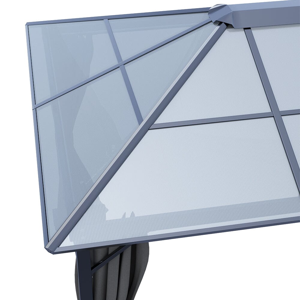 3*3.65*2.6m Dark Grey Single-roof Sunshade Canopy with Surrounding Fabric Living and Home 