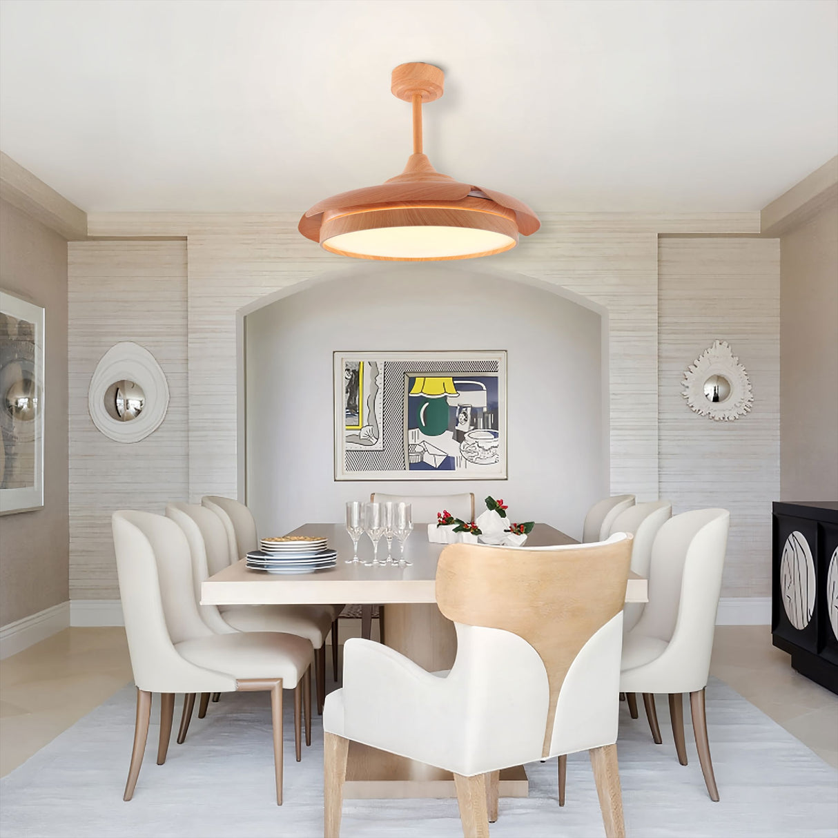 Lightsin Elegant Contemporary Ceiling Fan Light Featuring Soft LED Illumination Lightsin UK 
