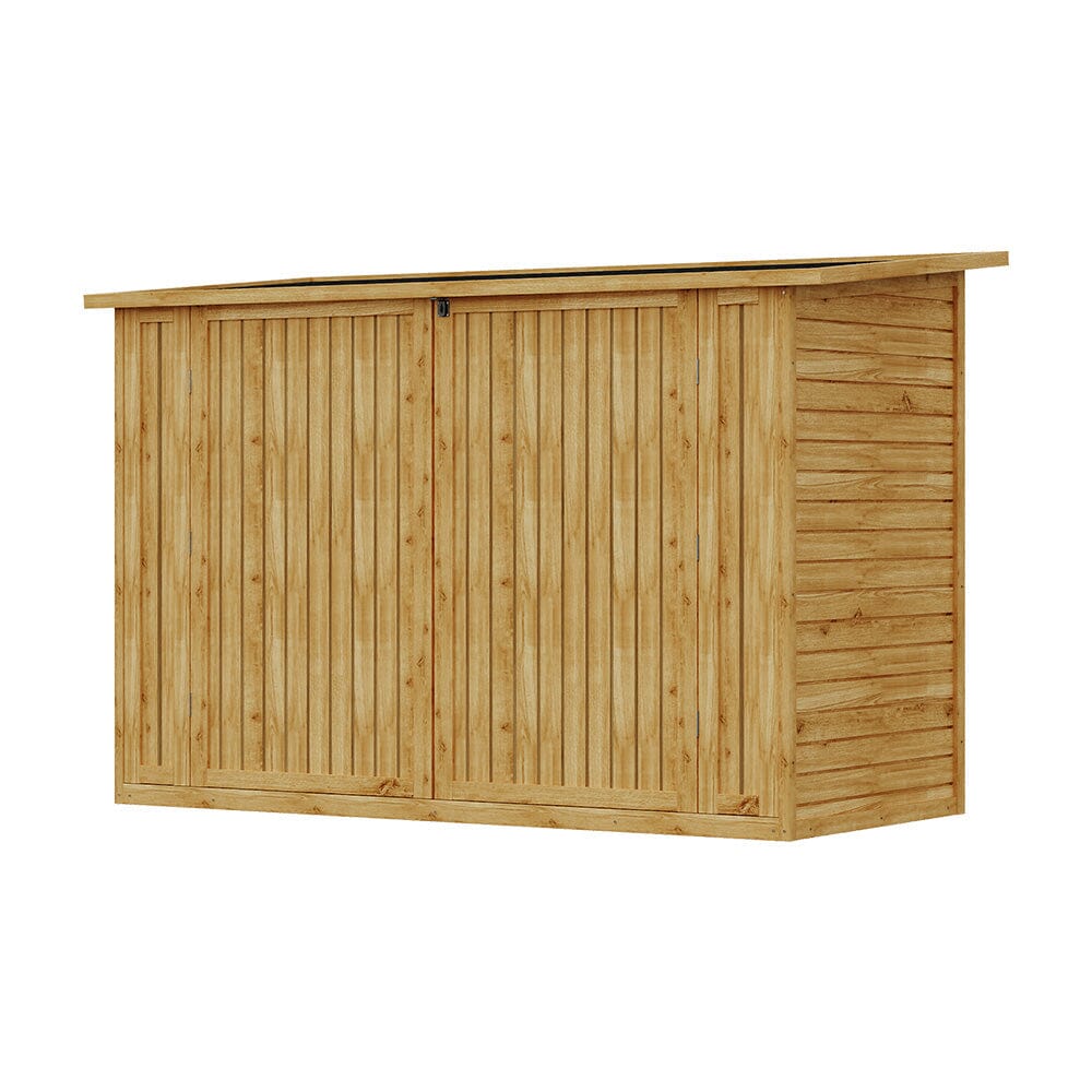 200.5x93x132cm / 220x103x133cm Wooden Bicycle Shed with Asphalt Roof and Steel Locking Door Living and Home 