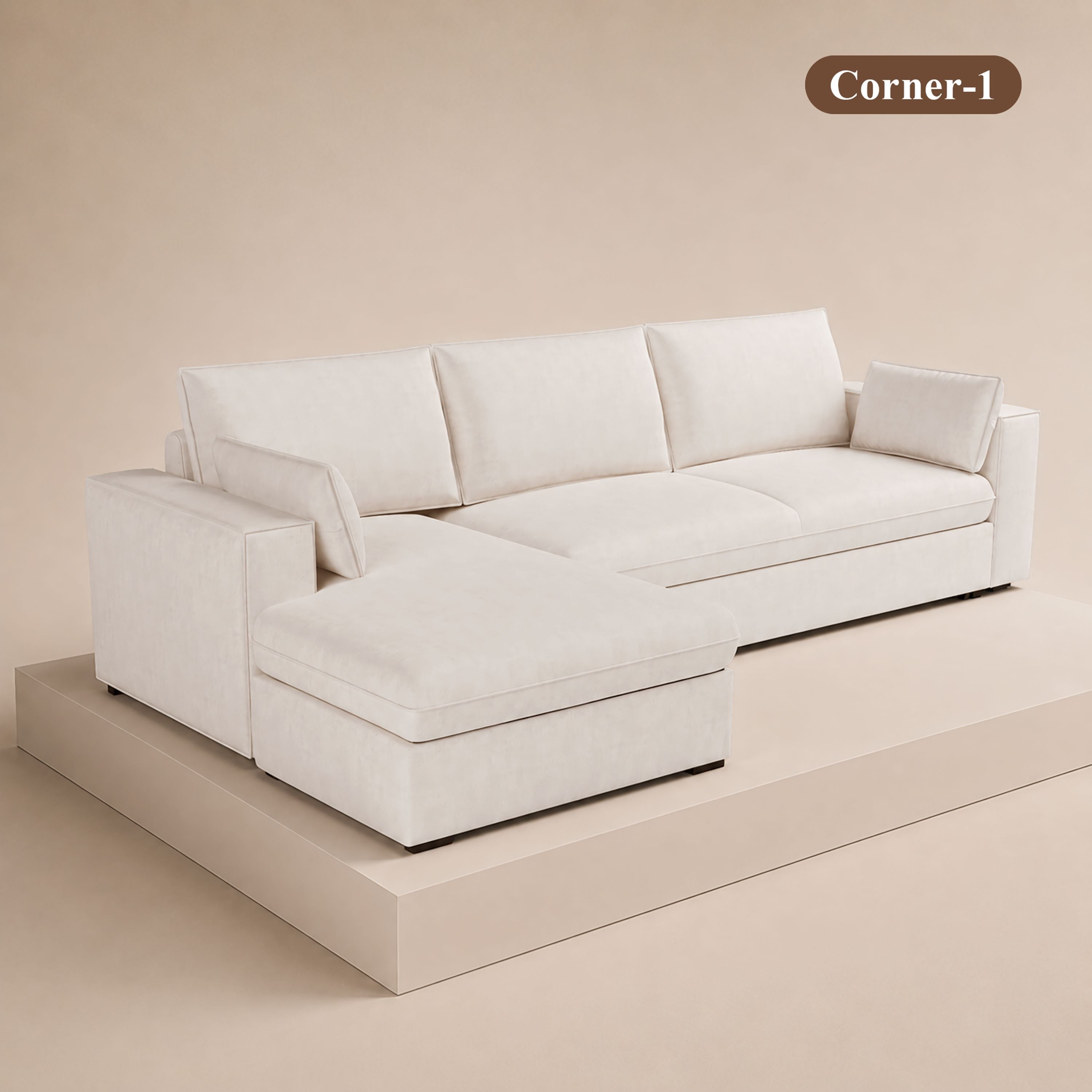 Cottonfy Creamy Tofu Block Pullout Sofa Bed with Storage June 25 Sale Cottonfy UK 