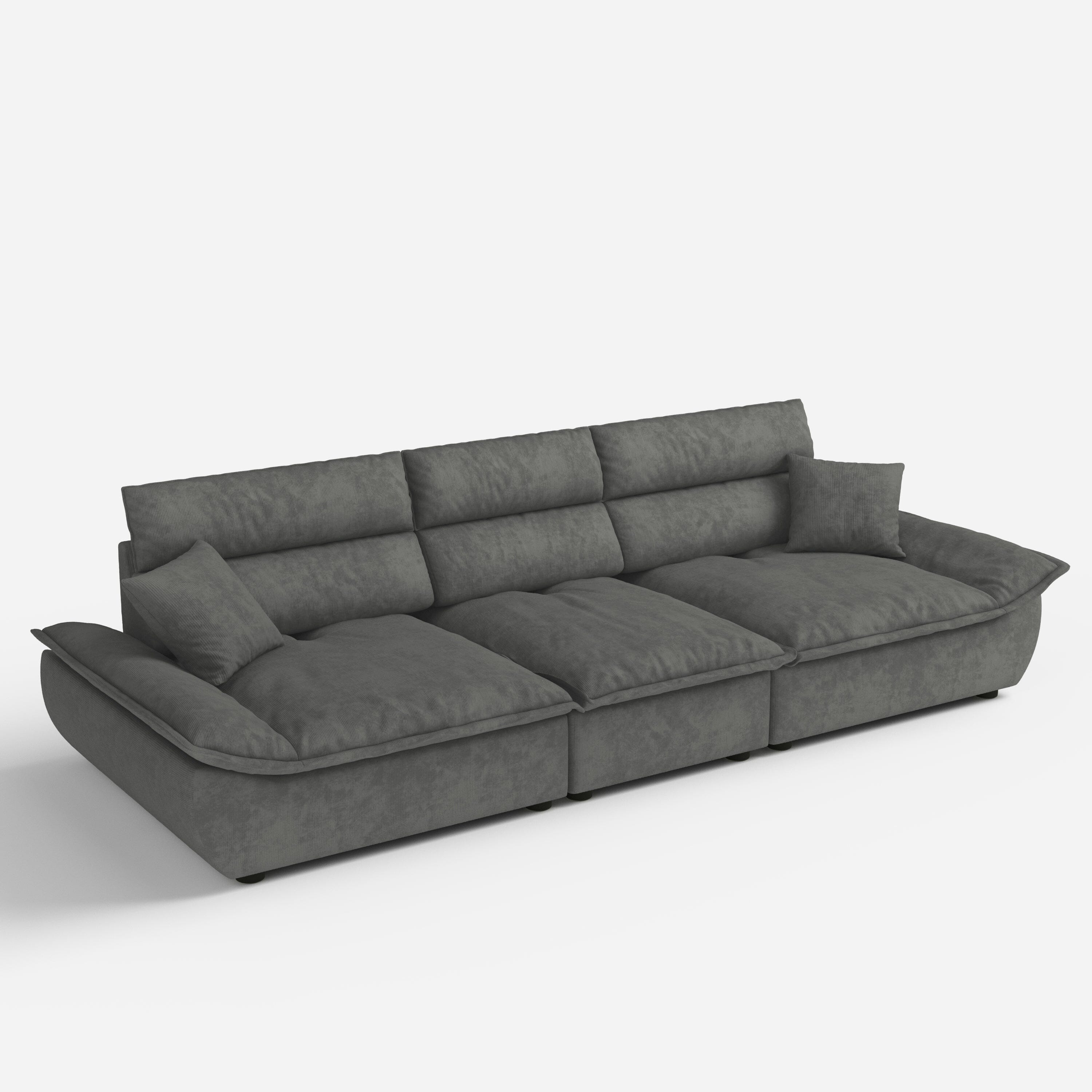Cottonfy Adjustable Backrest Sailboat Corduroy Sofa Green Cottonfy UK 
