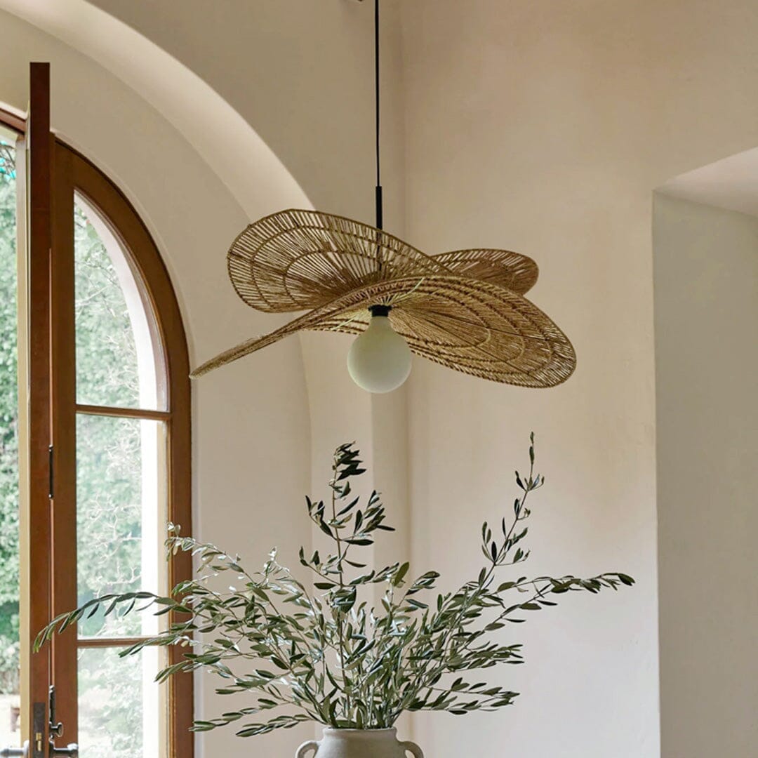 ‍Lightsin Vintage Countryside Rattan Craft Handwoven Creative Pendant Light Fixtures (100% off) Lightsin UK 