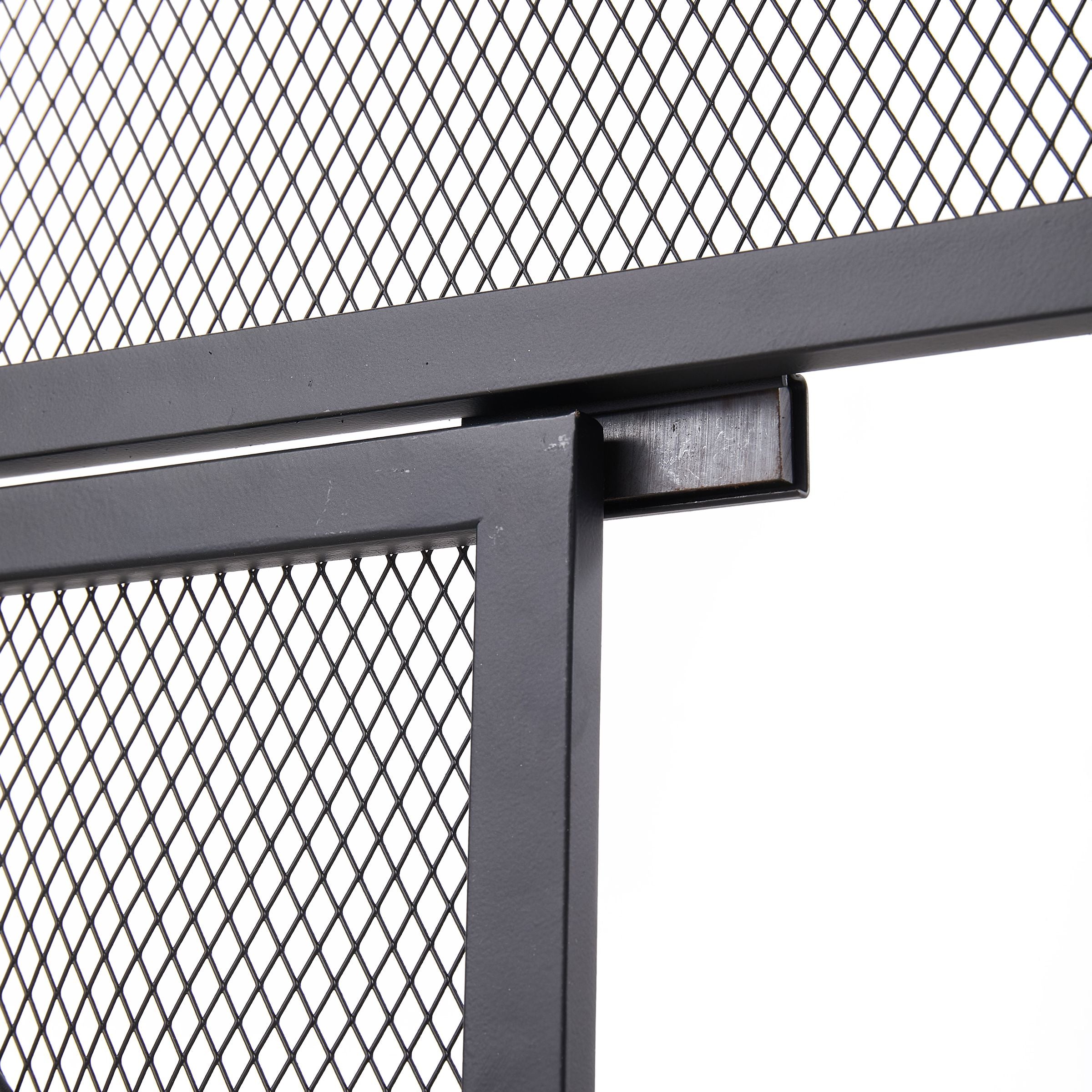 Smallbee Iron Fireplace Screen Black Powder-Coated – 89x25x71.5cm Smallbee UK 