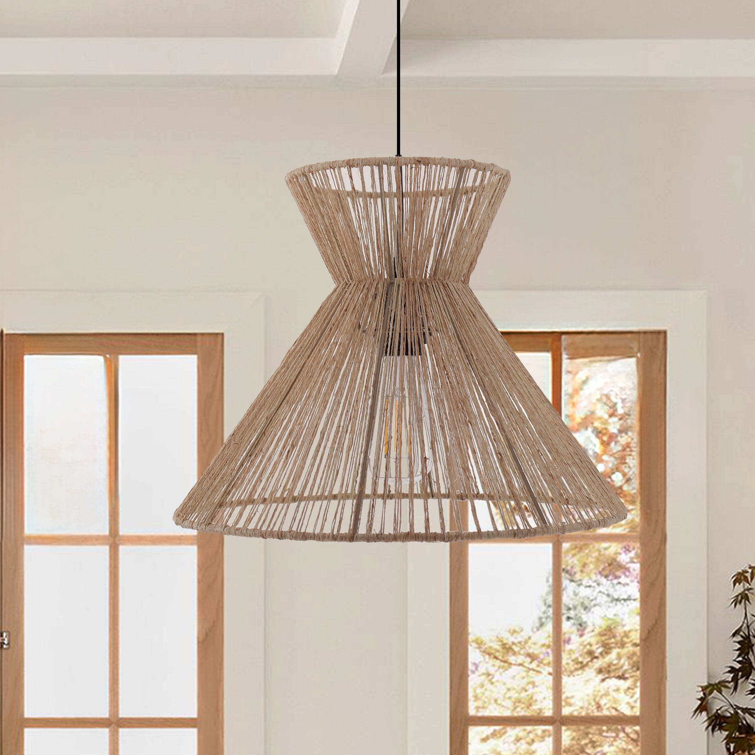 Lightsin Handcrafted Paper Rope Pendant Light for Cozy Living Spaces Lightsin UK 