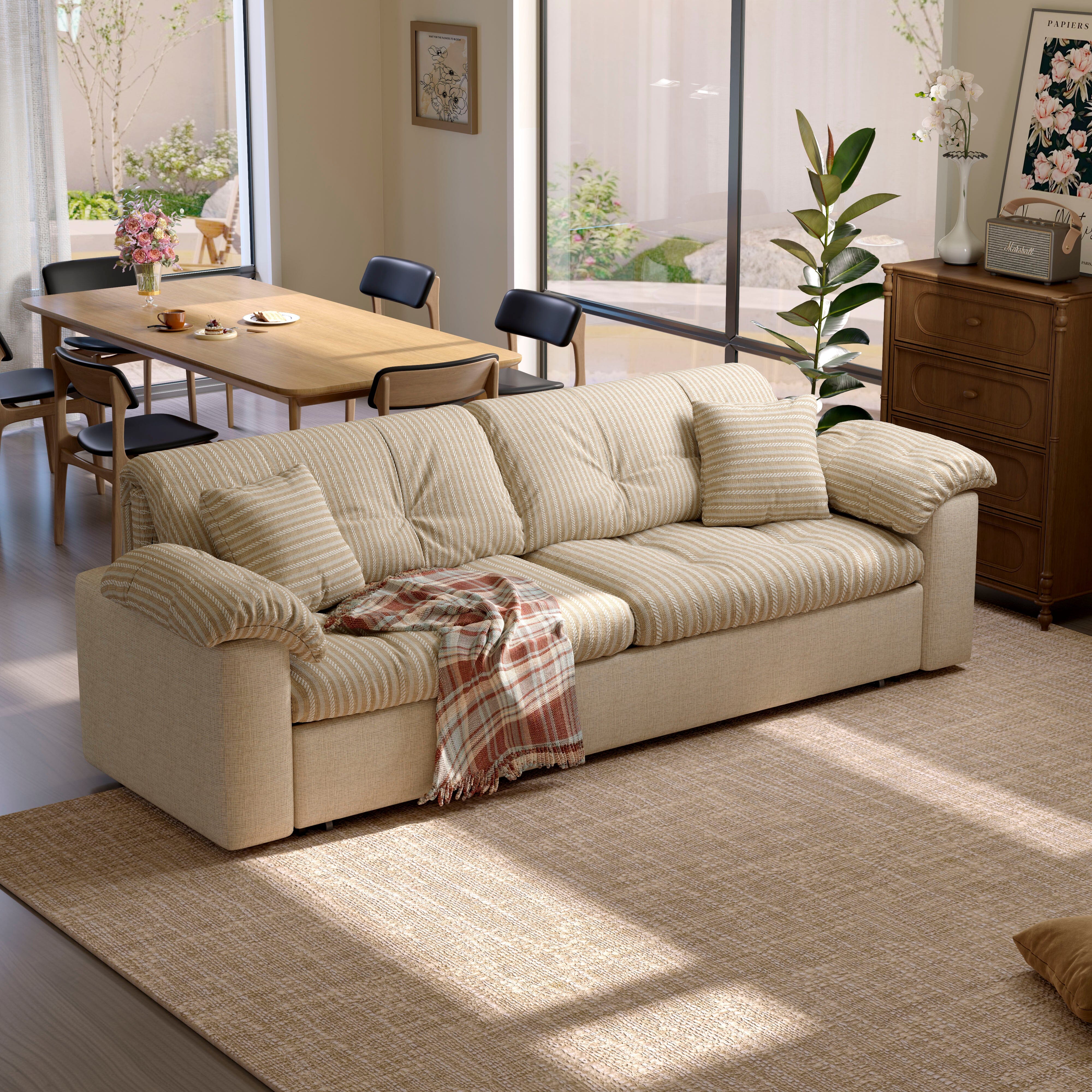 Cottonfy Multifunctional Sleeper Pull Out 2 Seater Sofa Bed with Storage Space Cottonfy UK 