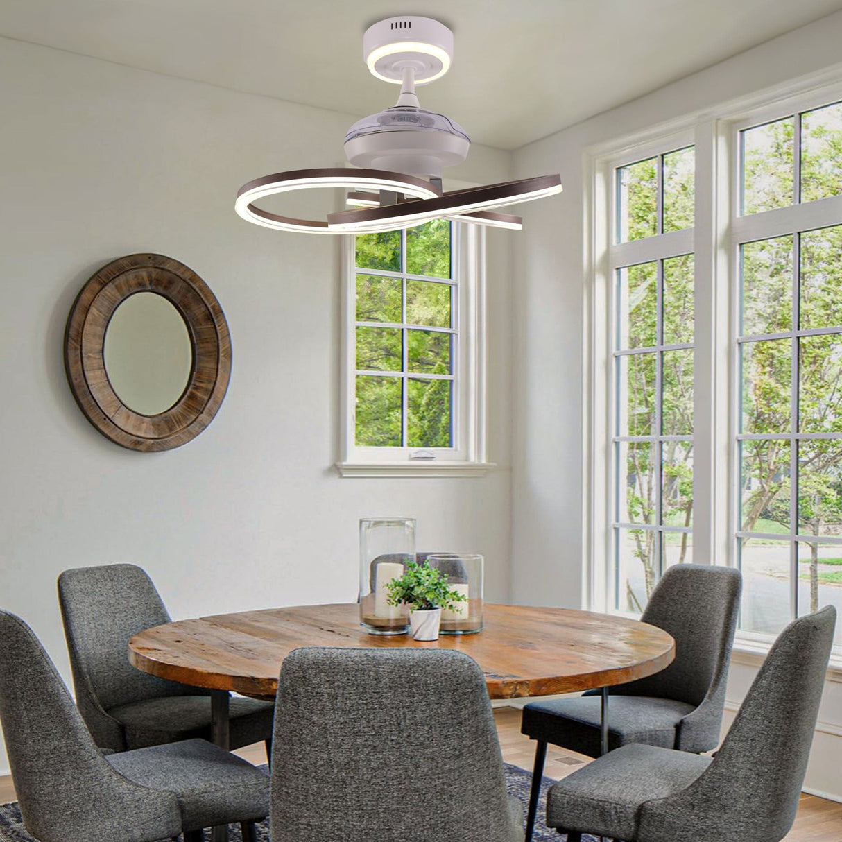 Lightsin Ceiling Fan with Light Quiet Copper Aluminum Fan Light with Remote Timer Control Lightsin UK 