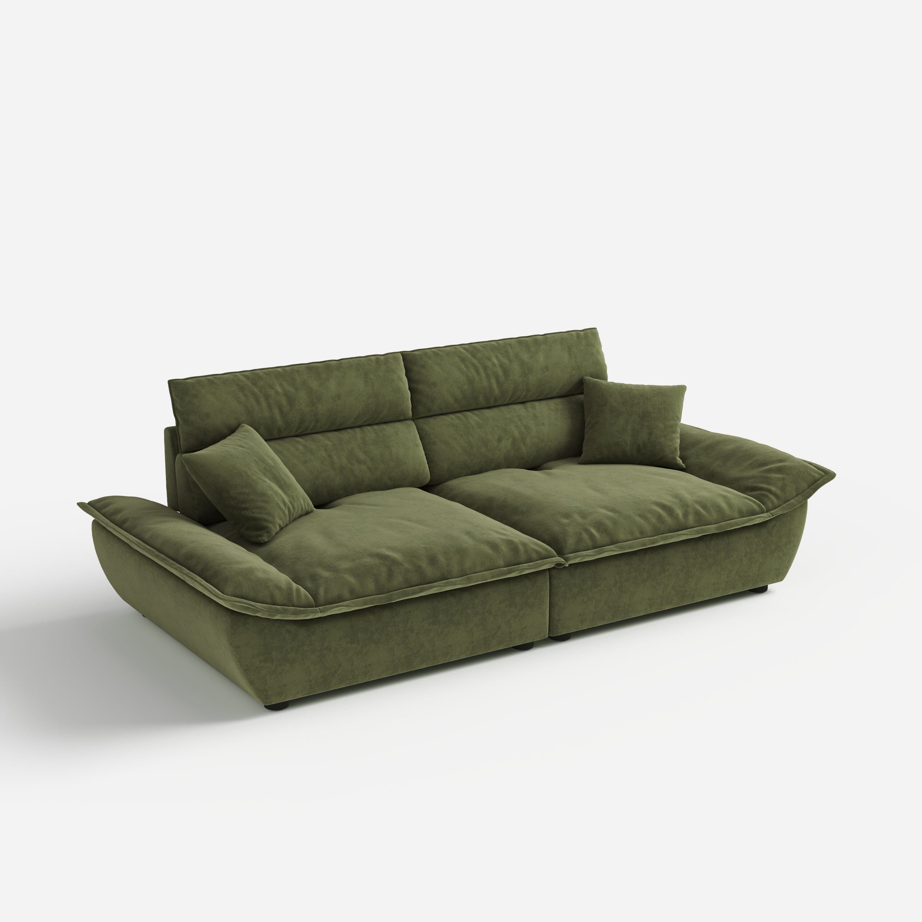 Cottonfy Adjustable Backrest Sailboat Corduroy Sofa Green Cottonfy UK 