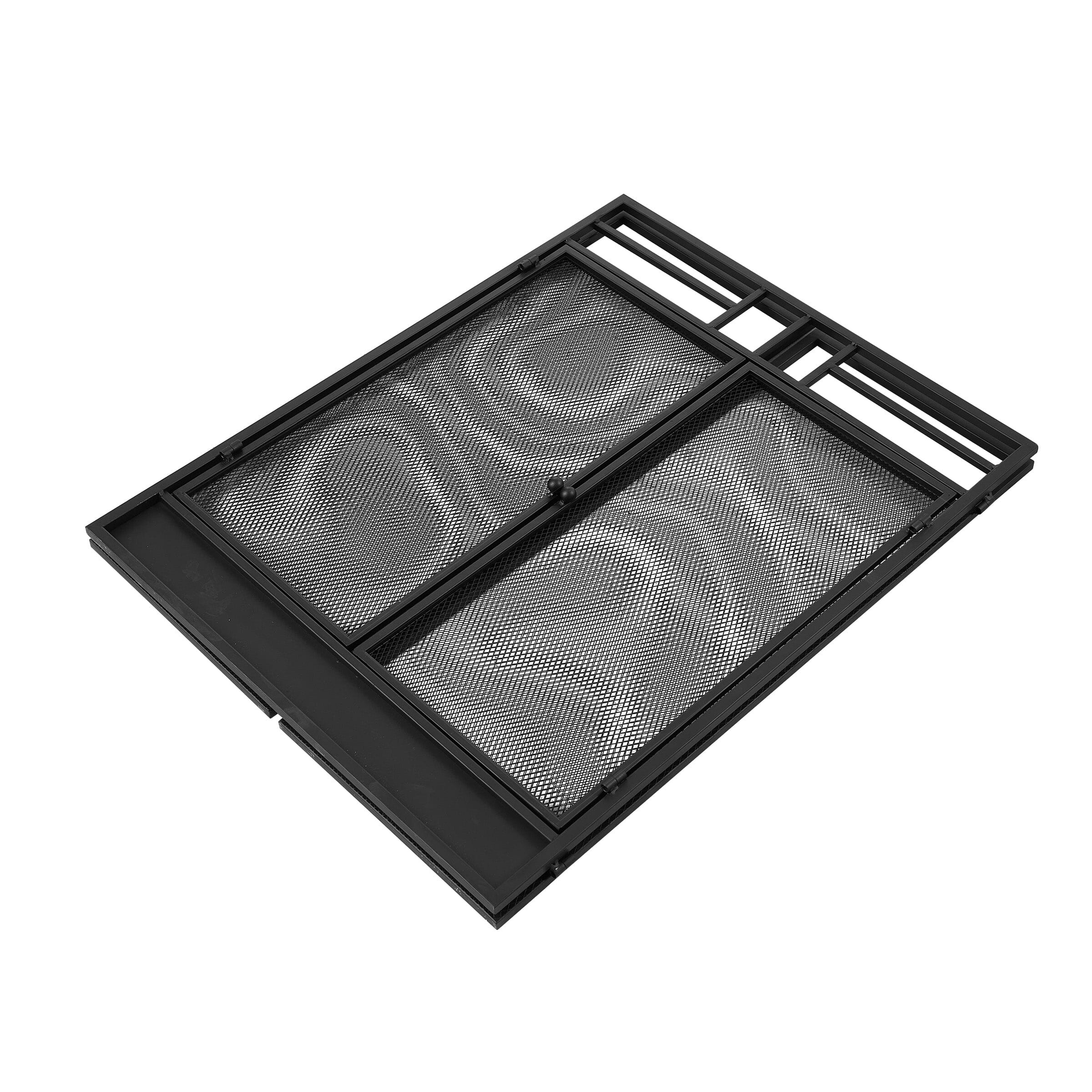 Smallbee Iron Fireplace Screen with 4-Piece Tool Set - Black Powder-Coated 122x1.3x80cm Smallbee UK 