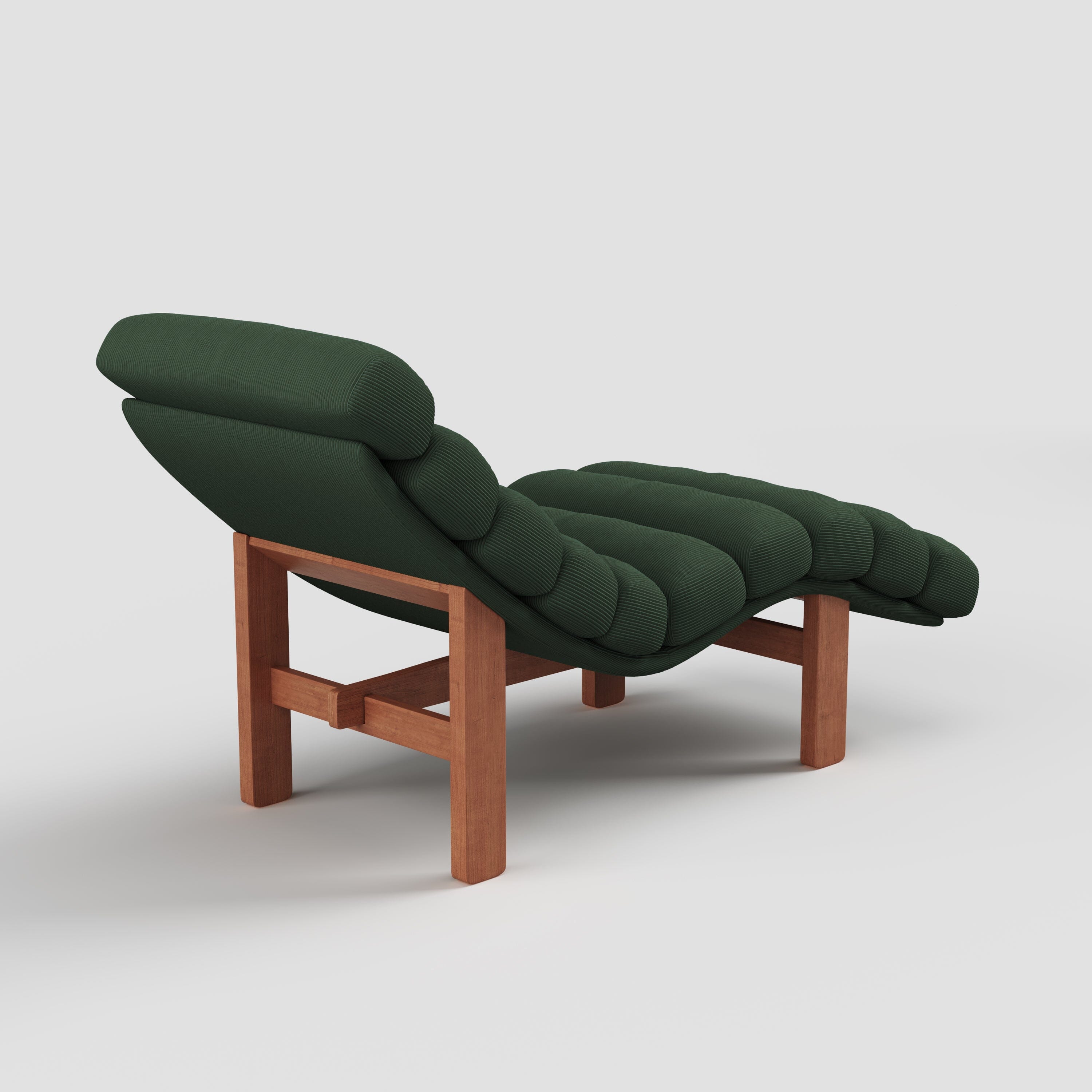 Cottonfy Modern Ergonomic Corduroy Chaise Lounge with Natural Wooden Frame Living and Home 