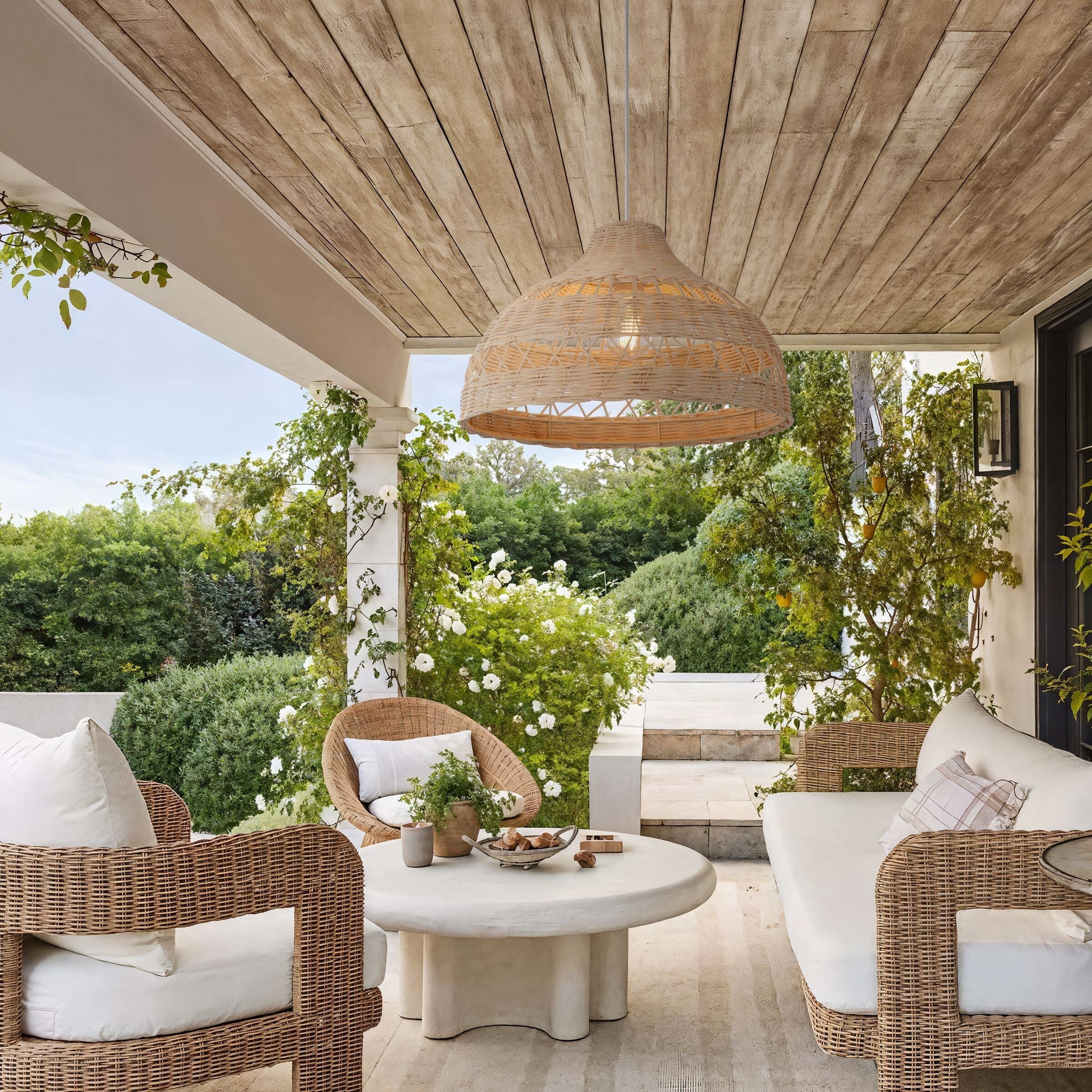 ‍Lightsin Cella-Natural Rattan Pendant Light - Handwoven Ceiling Light, Durable & Rustic (100% off) Lightsin UK D50cm 1 Unit 