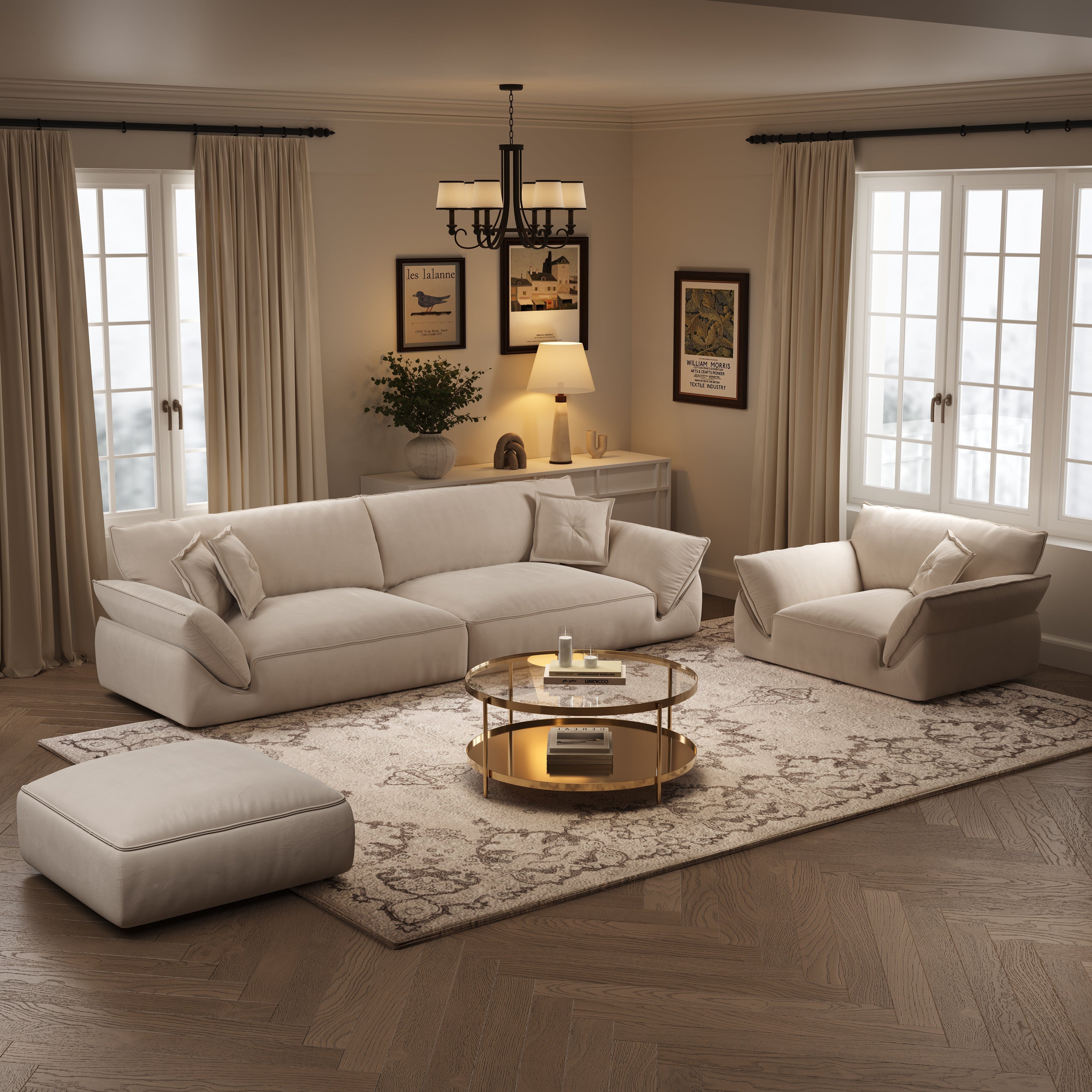 Cottonfy Cat-Scratch Resistant Fabric Elephant Ears Style Corner Sofa June 25 Sale Cottonfy UK 
