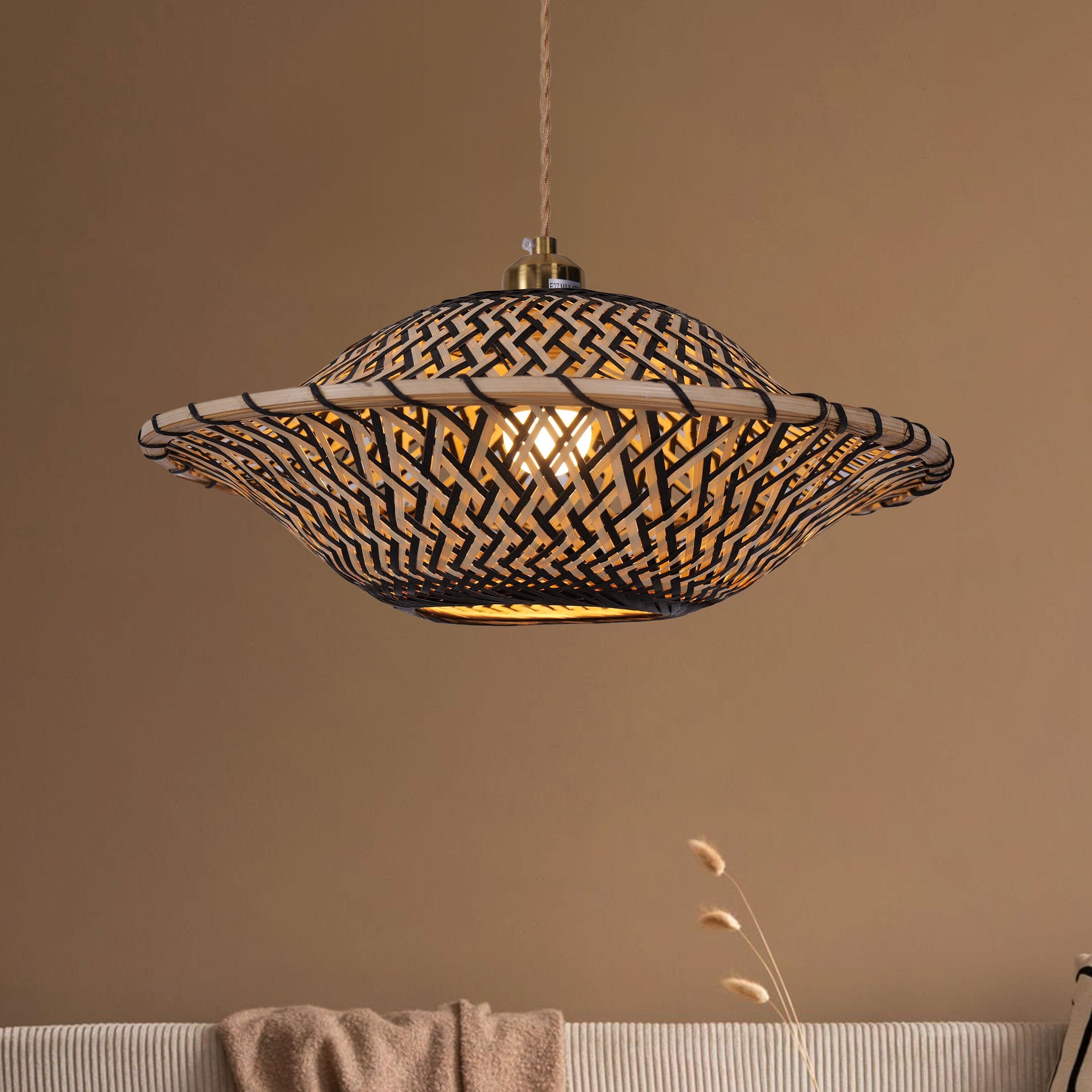 Lightsin Elegant Black & Natural Design Bamboo Pendant Light Lightsin UK 