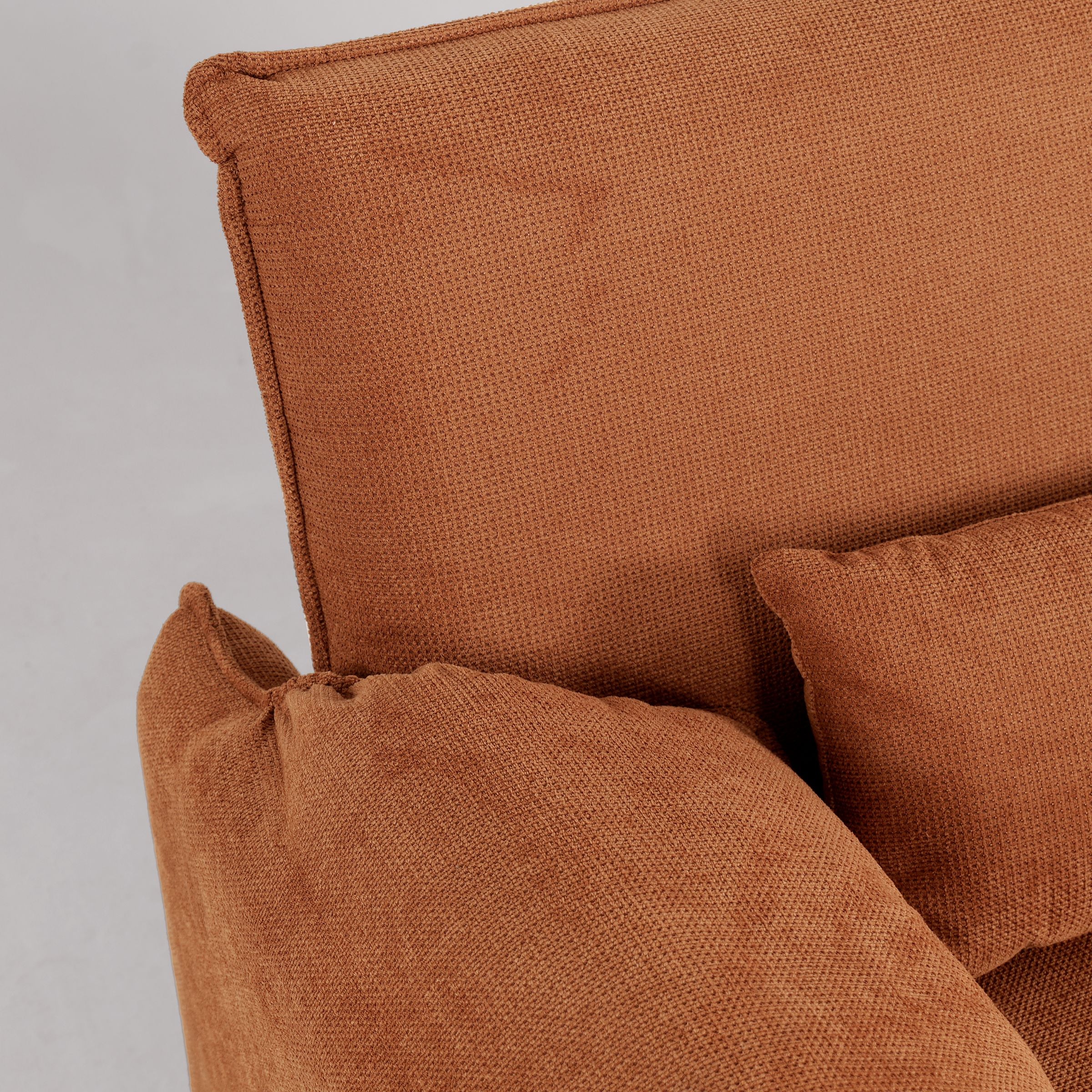 Caramel & Ginger Yellow Fabric Sofa Bed with Adjustable Backrest and Easy Pull-Out Mechanism Living and Home 