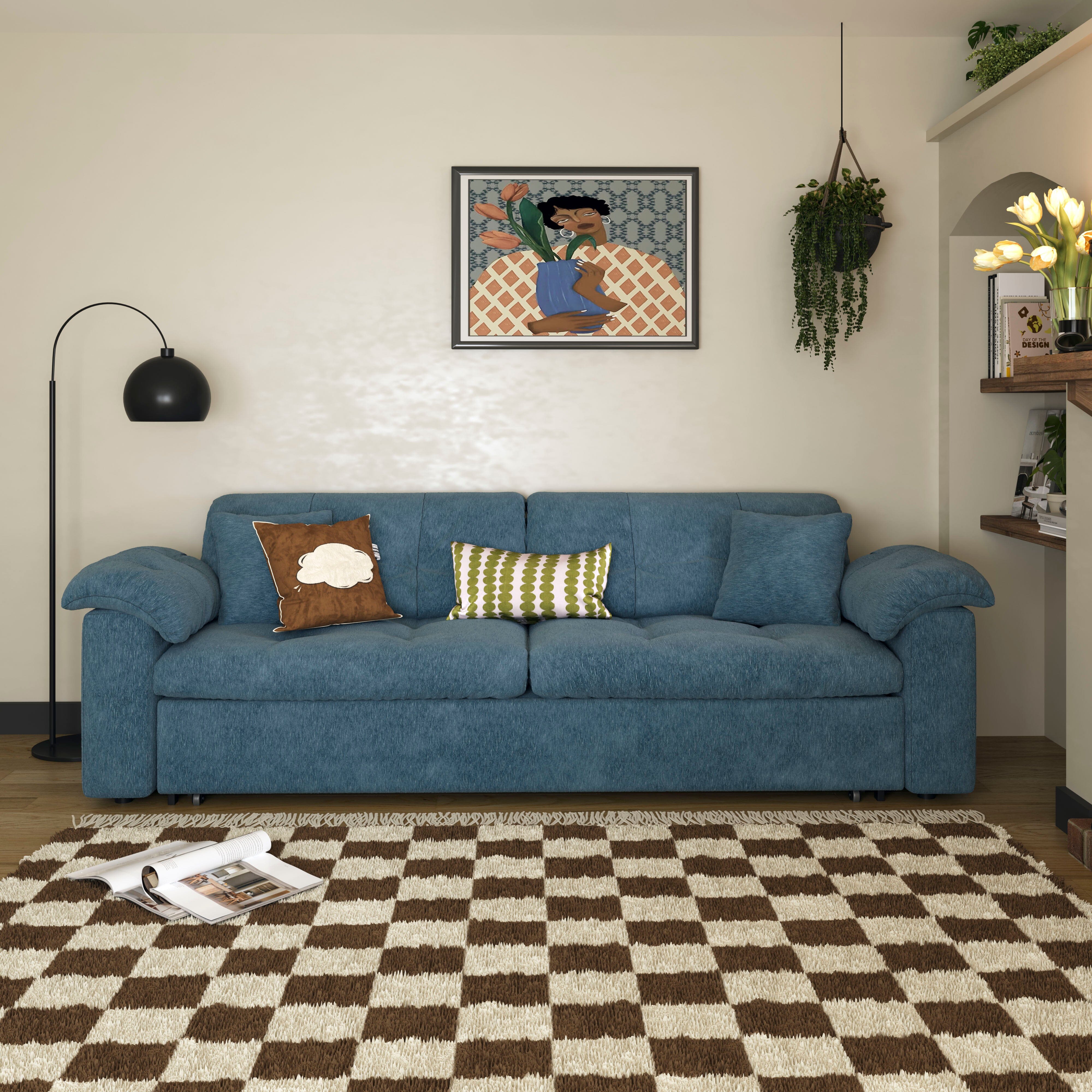 Cottonfy Multifunctional Sleeper Pull Out 2 Seater Sofa Bed with Storage Space Cottonfy UK 